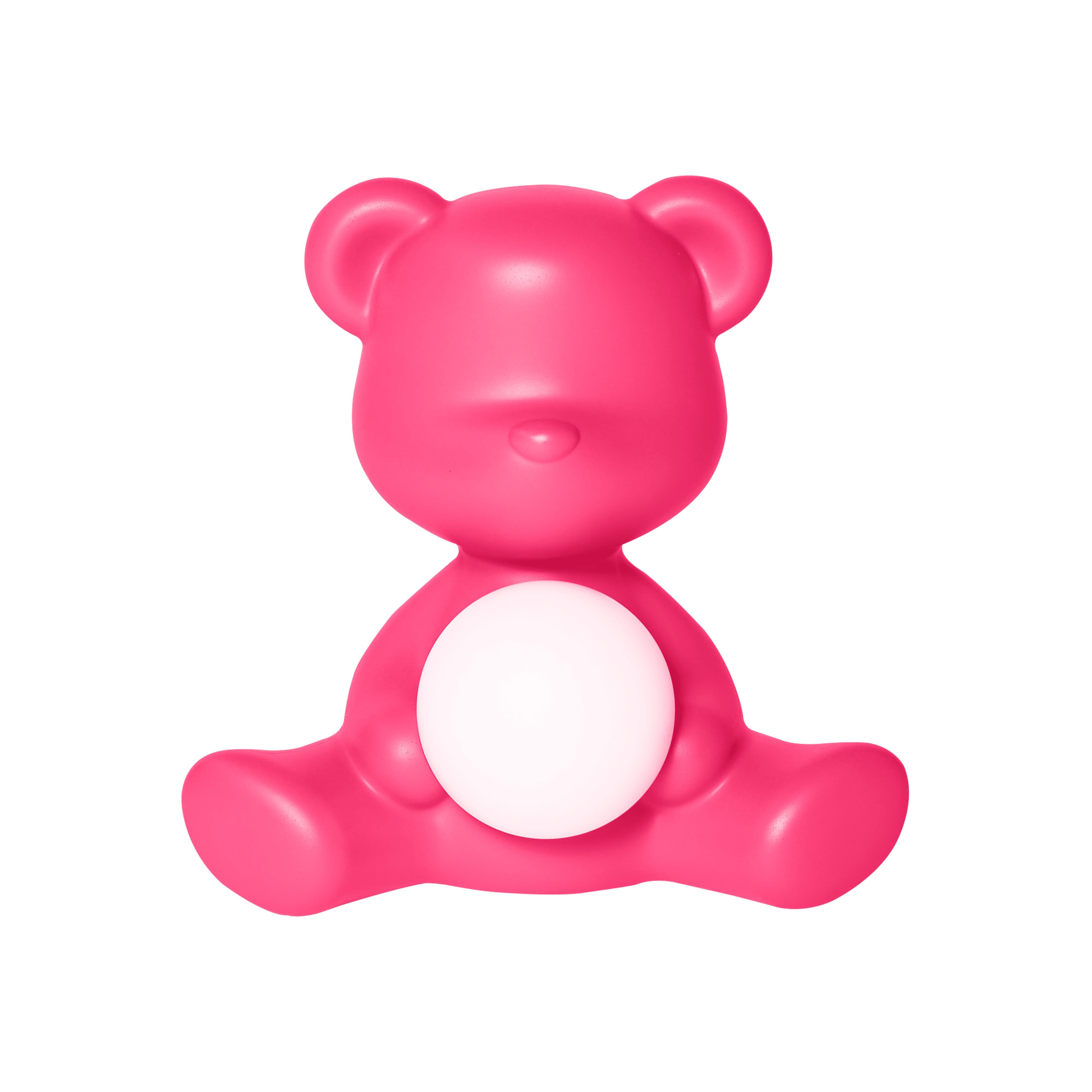 En vente : Pink (Fuxia) Lampe de bureau moderne en forme d'ours Teddy, violet, vert, orange, rose, blanc, bleu, noir ou jaune