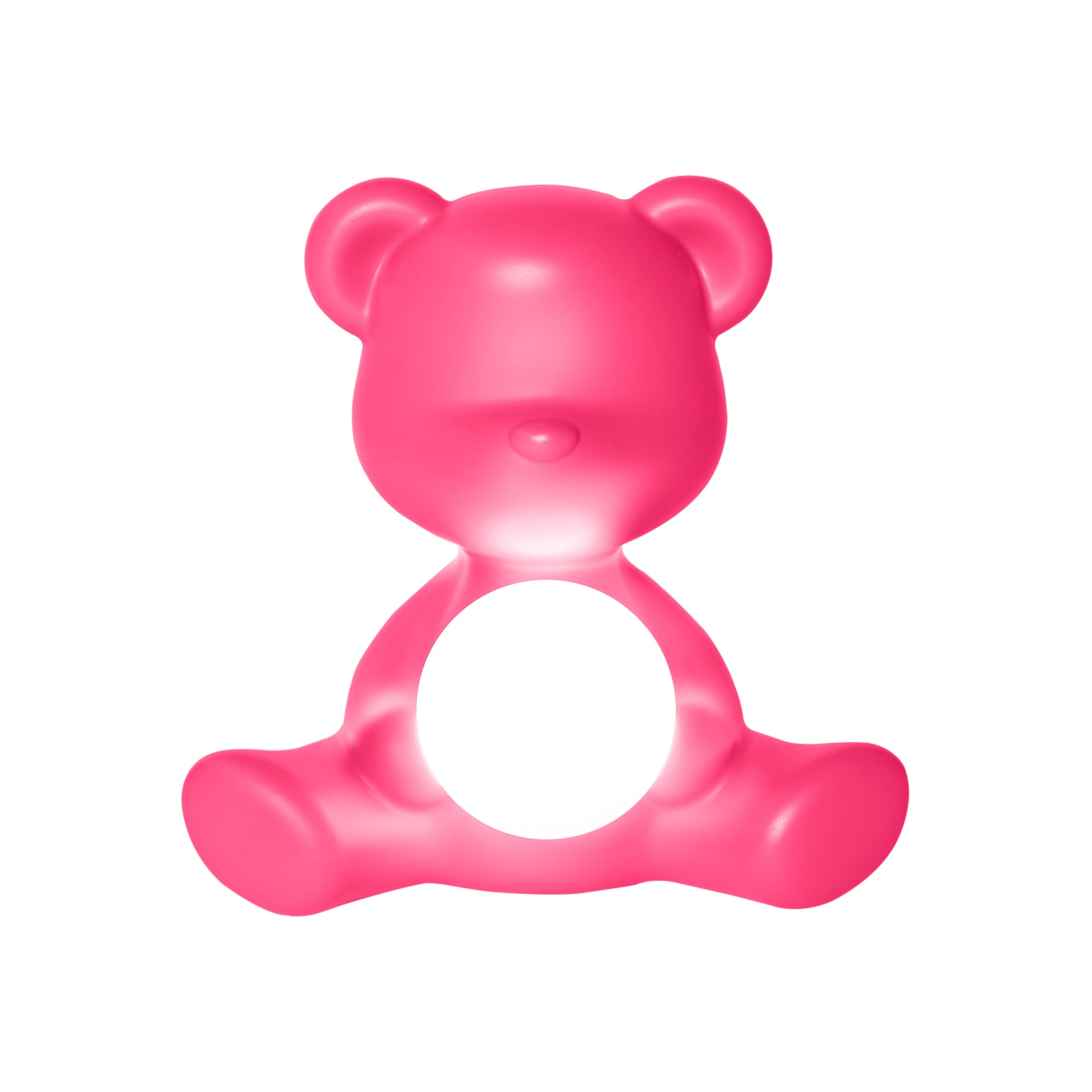 For Sale: Pink (Fuxia) Modern Purple Green Orange Pink White Blue Black or Yellow Teddy Bear Table Lamp 2