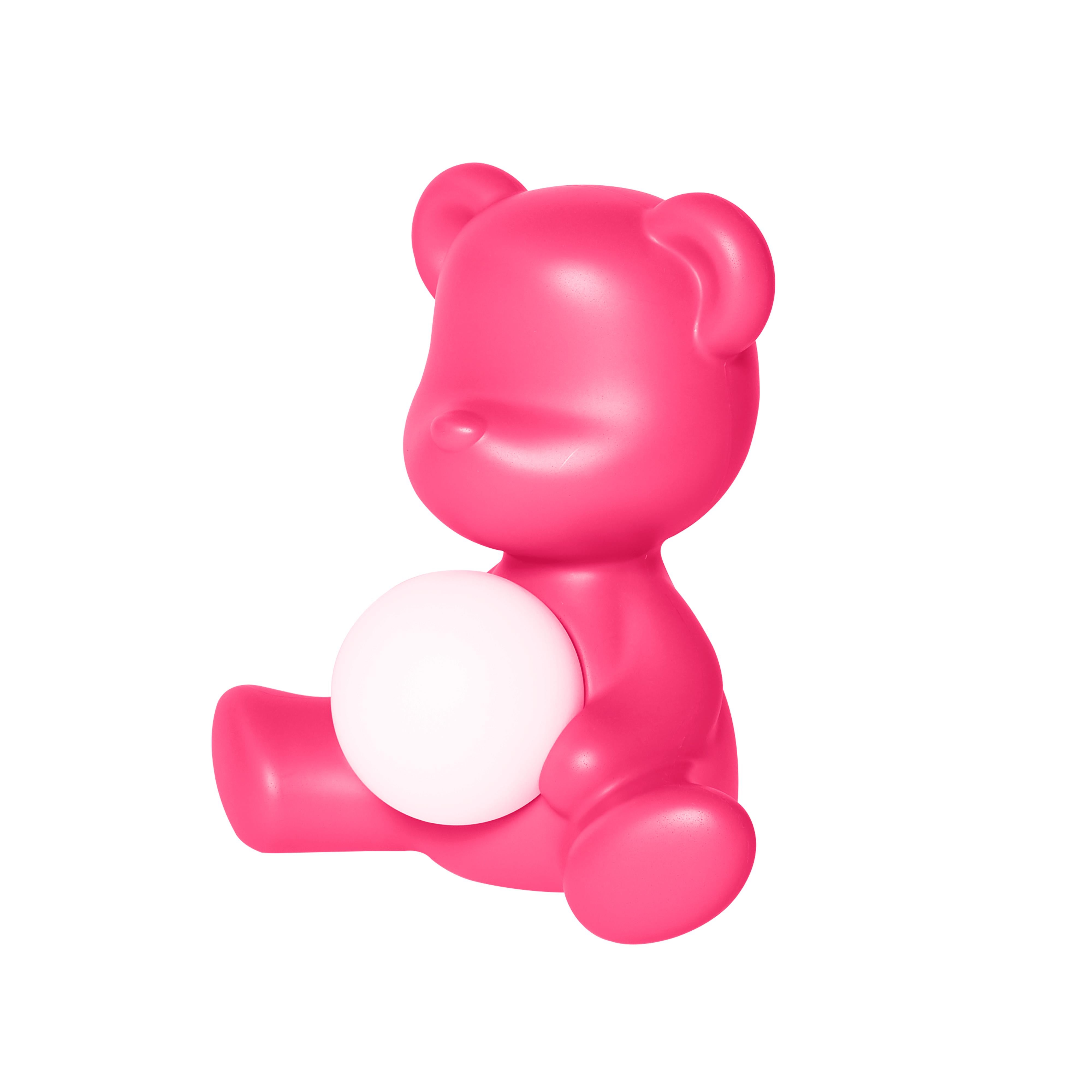 For Sale: Pink (Fuxia) Modern Purple Green Orange Pink White Blue Black or Yellow Teddy Bear Table Lamp 3