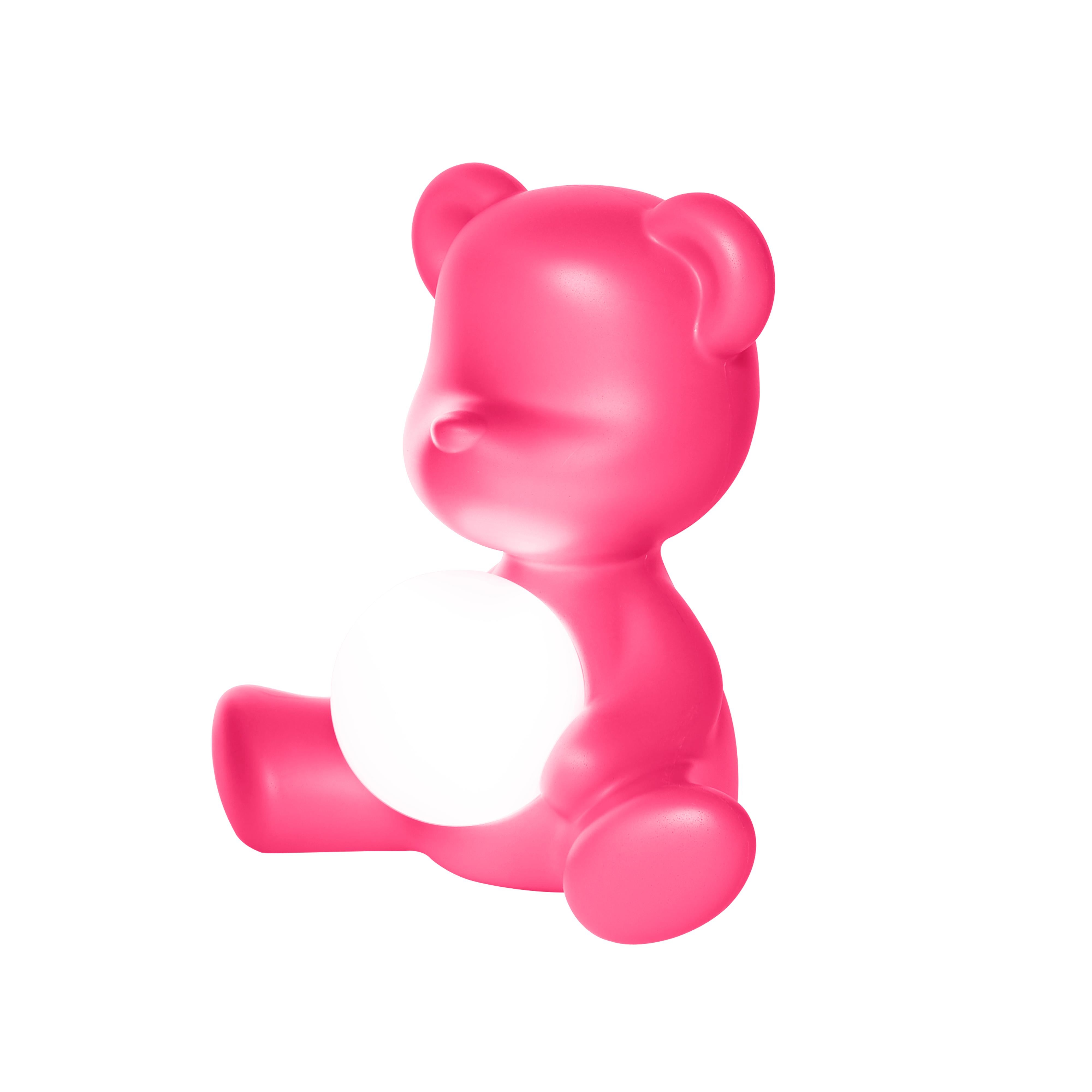 For Sale: Pink (Fuxia) Modern Purple Green Orange Pink White Blue Black or Yellow Teddy Bear Table Lamp 4
