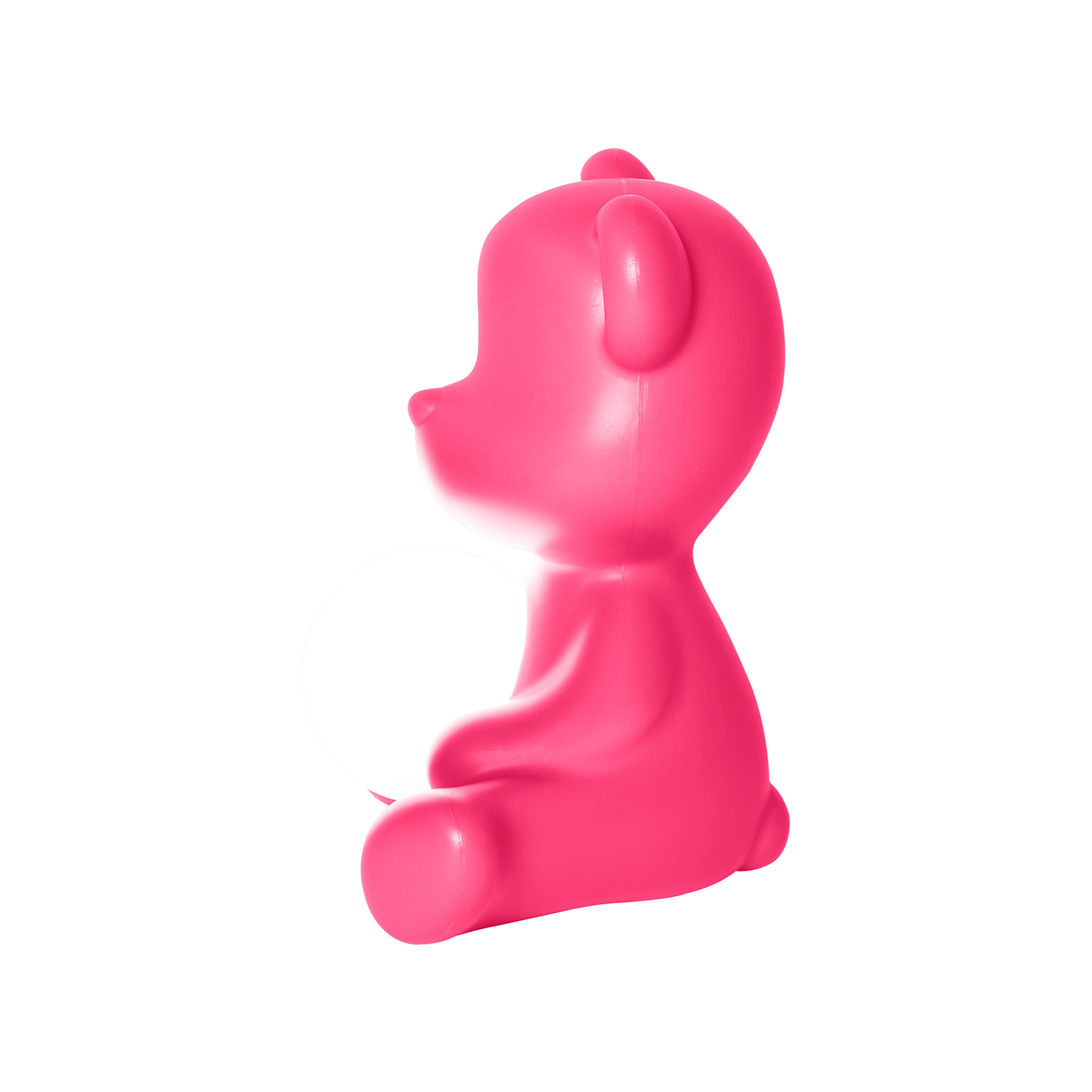 En vente : Pink (Fuxia) Lampe de bureau moderne en forme d'ours Teddy, violet, vert, orange, rose, blanc, bleu, noir ou jaune 6