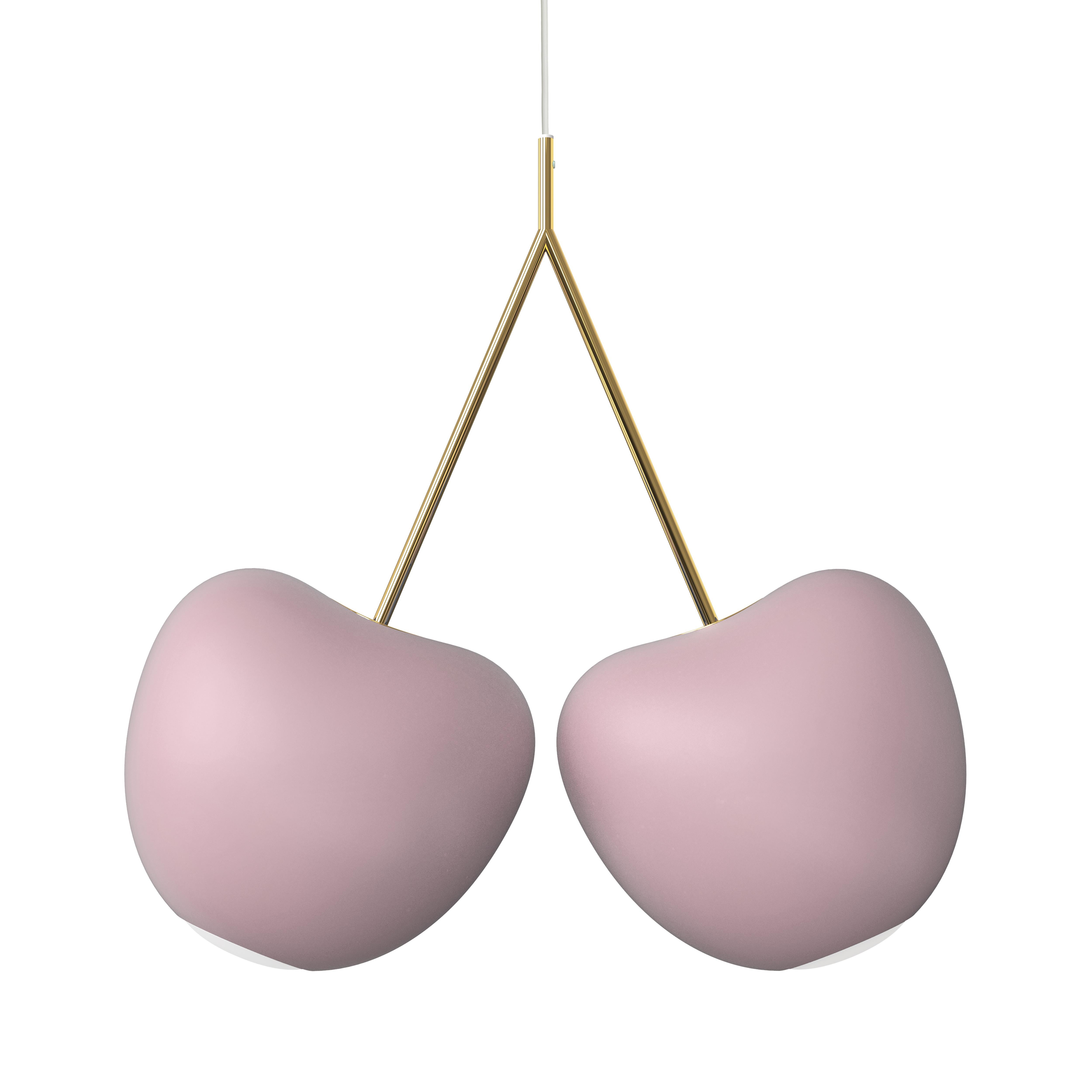 For Sale: Pink Modern Plastic Matte Black Cherry Pendant Decorative Lamp
