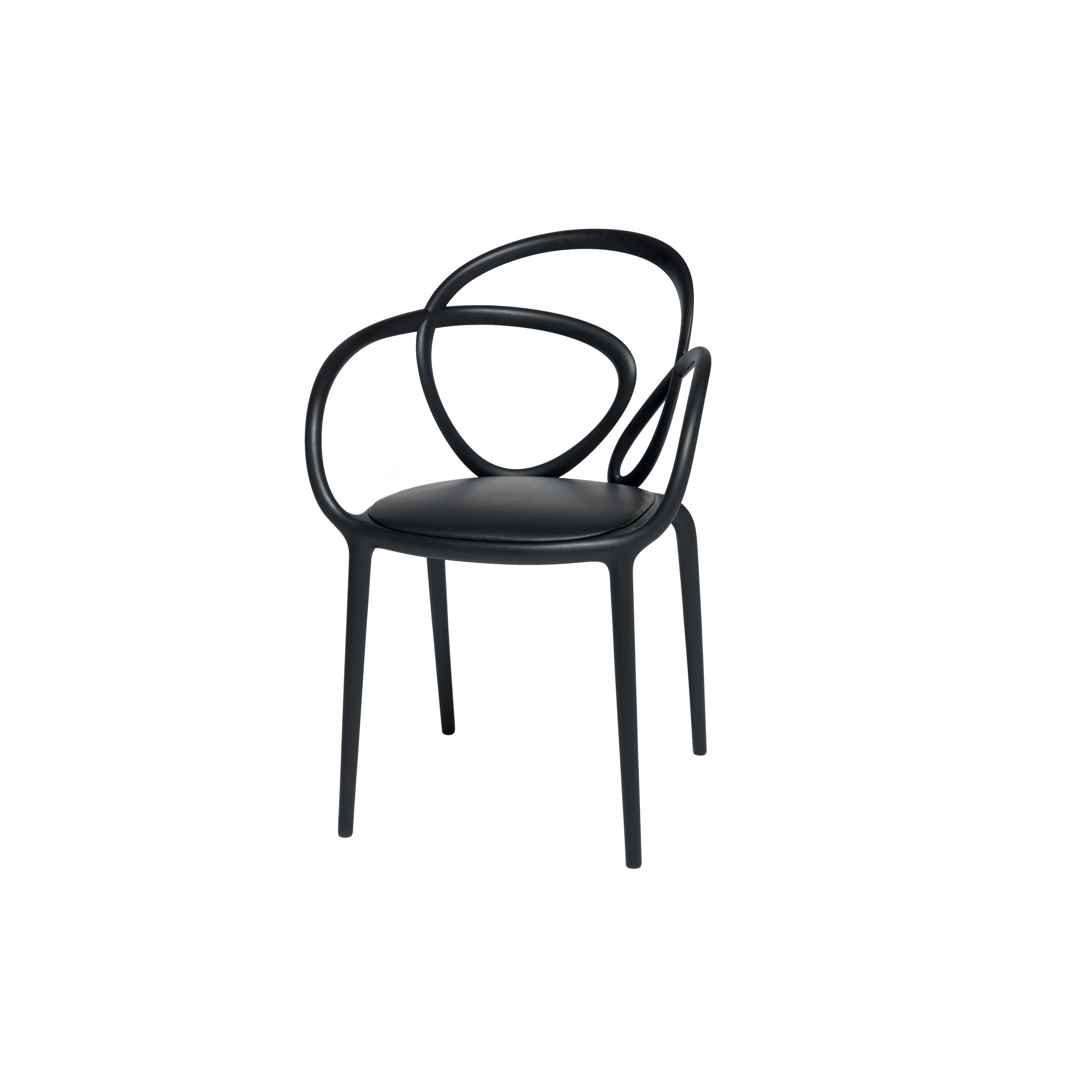 For Sale: Black Modern Black Green Beige or White Nordic Loop Dining or Accent Chair Set of 2  2