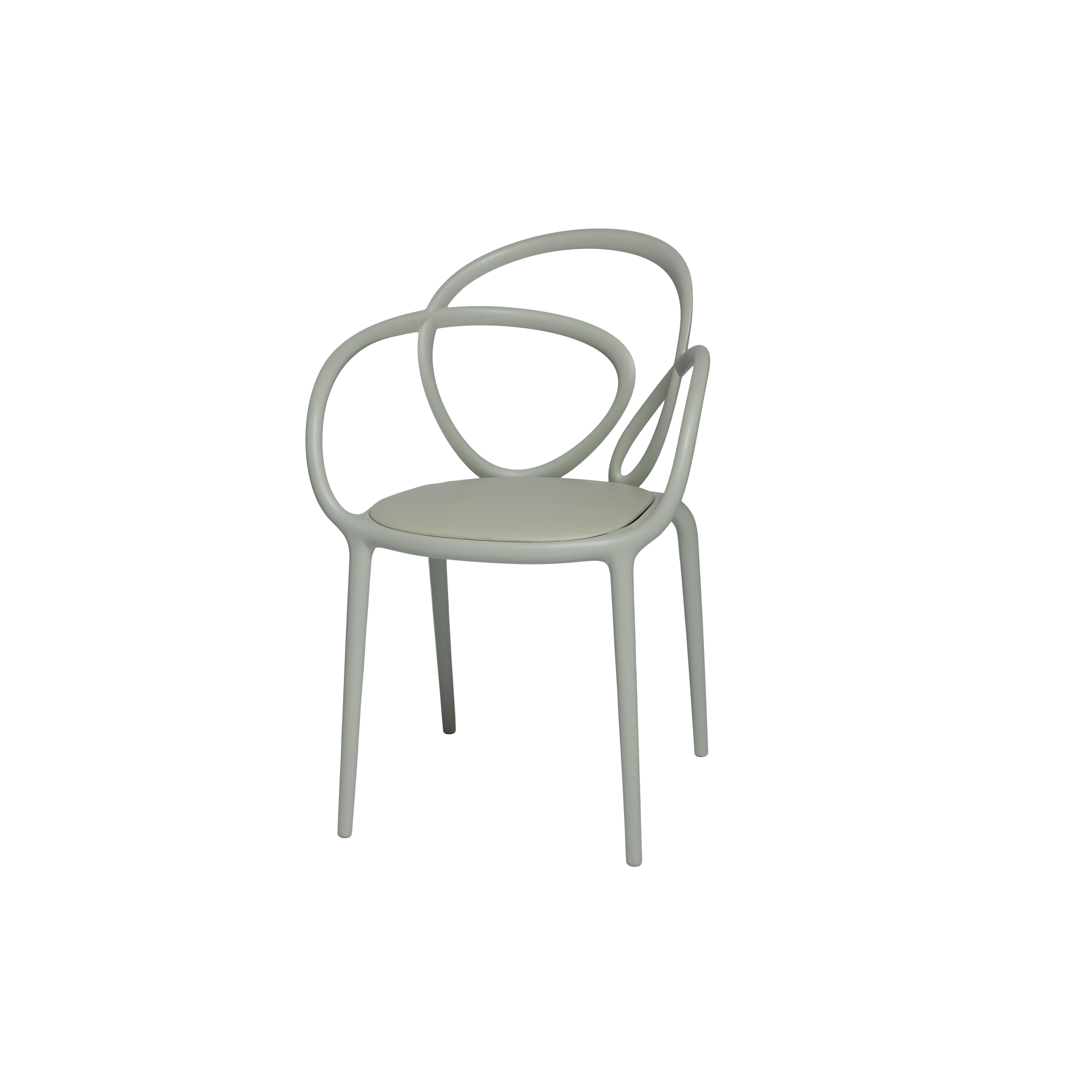 For Sale: Beige Modern Black Green Beige or White Nordic Loop Dining or Accent Chair Set of 2  2