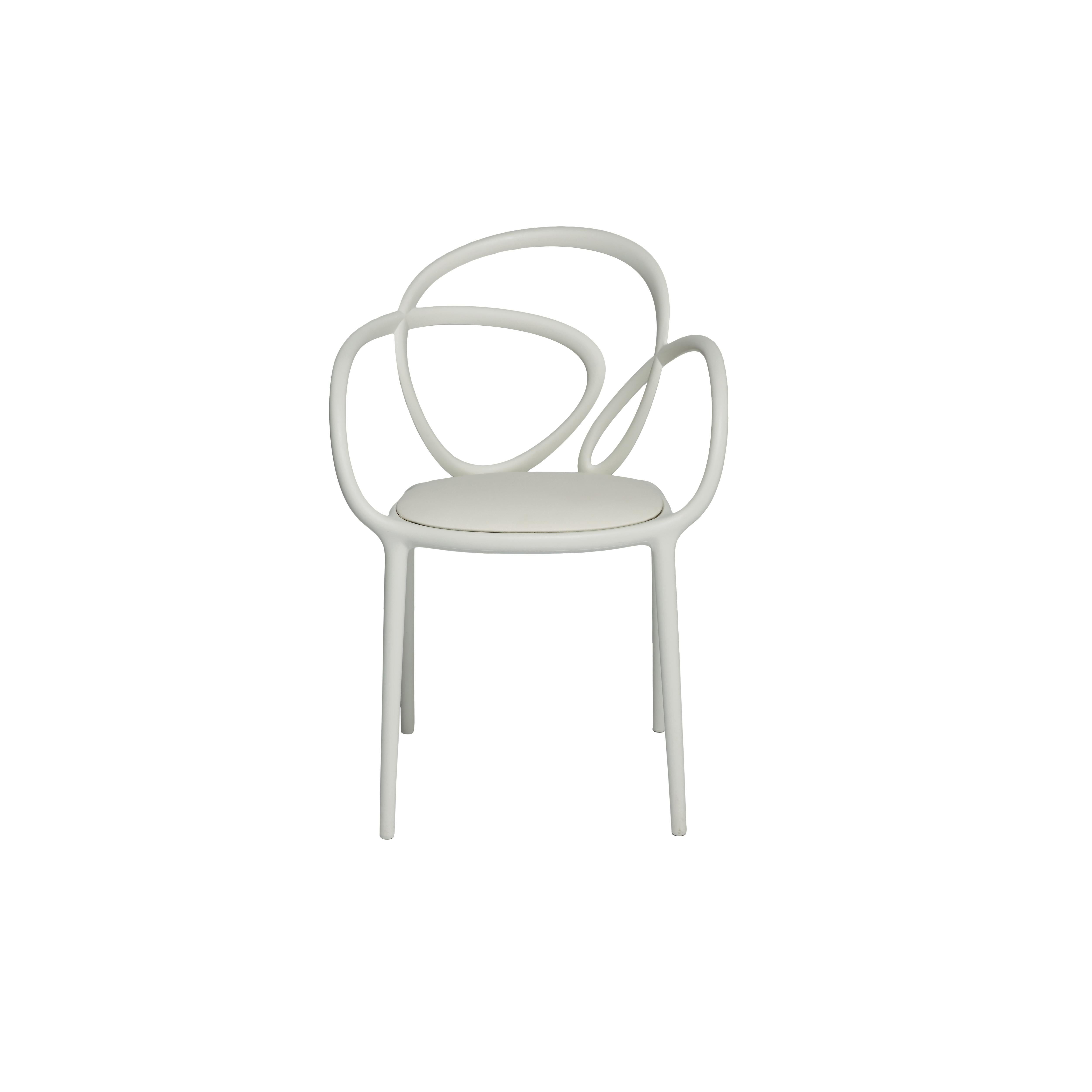 For Sale: White Modern Black Green Beige or White Nordic Loop Dining or Accent Chair Set of 2