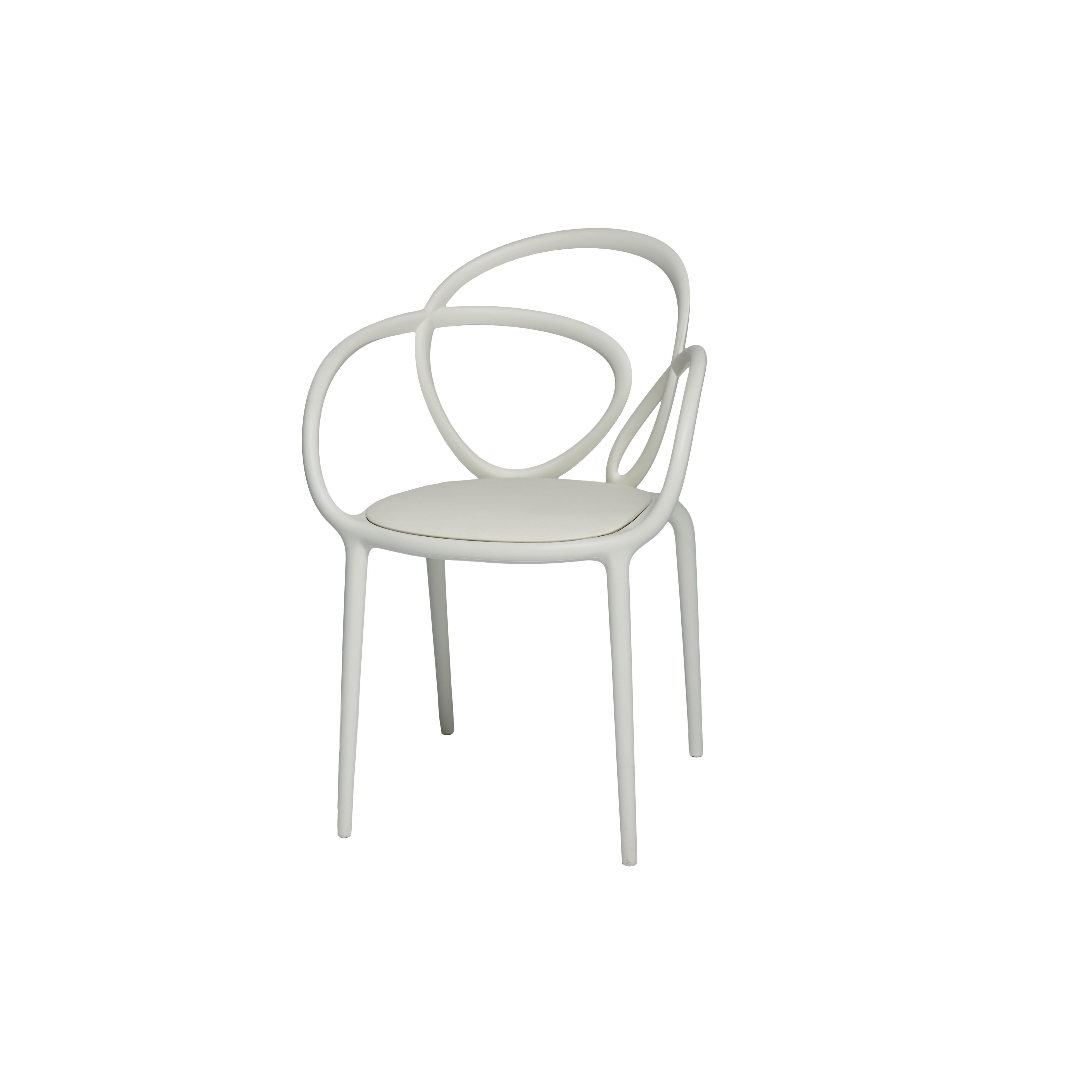 For Sale: White Modern Black Green Beige or White Nordic Loop Dining or Accent Chair Set of 2  2