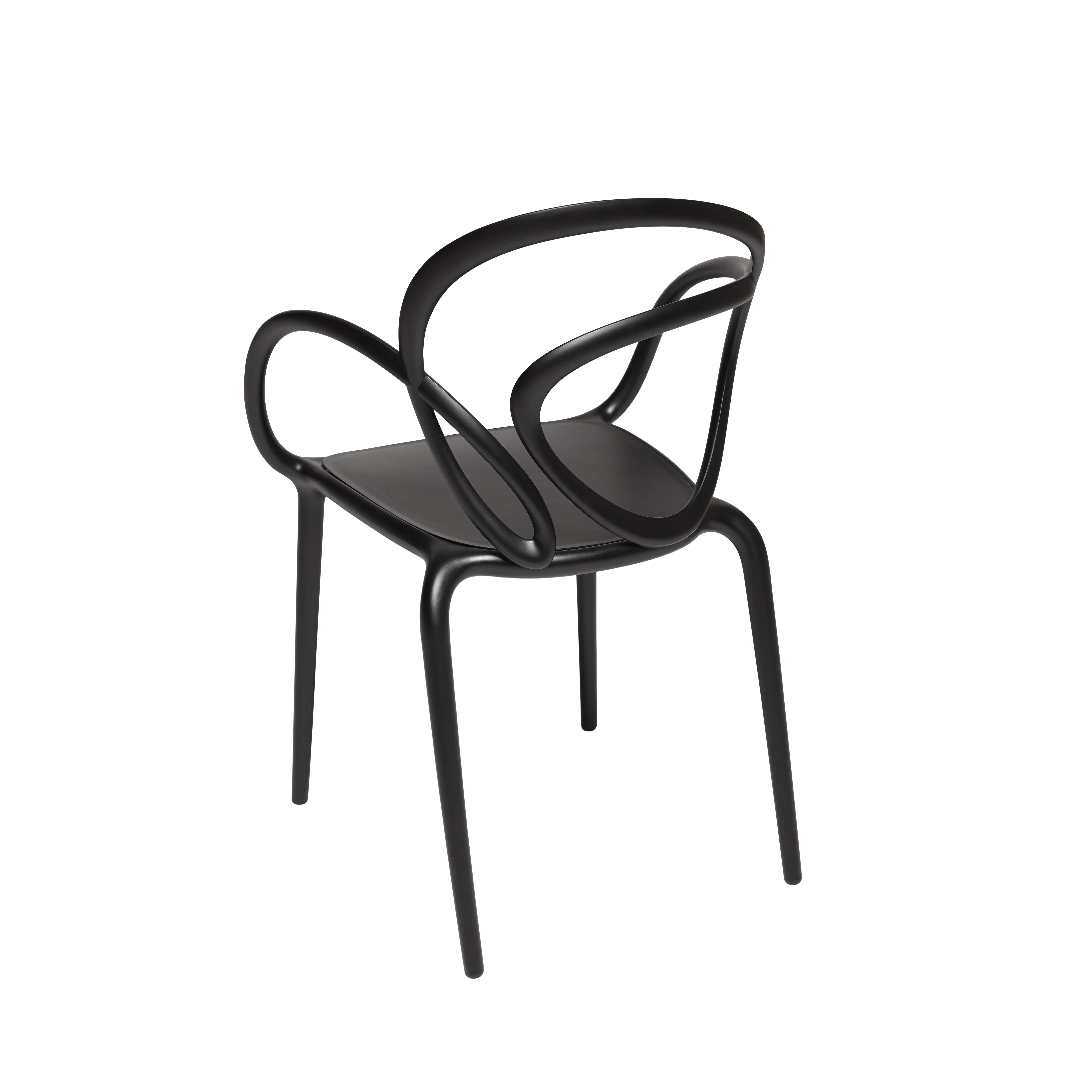 For Sale: Black Modern Black Green Beige or White Nordic Loop Dining or Accent Chair Set of 2  2