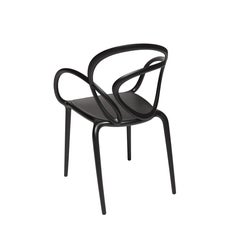 Modern Black Green Beige or White Nordic Loop Dining or Accent Chair Set of 2