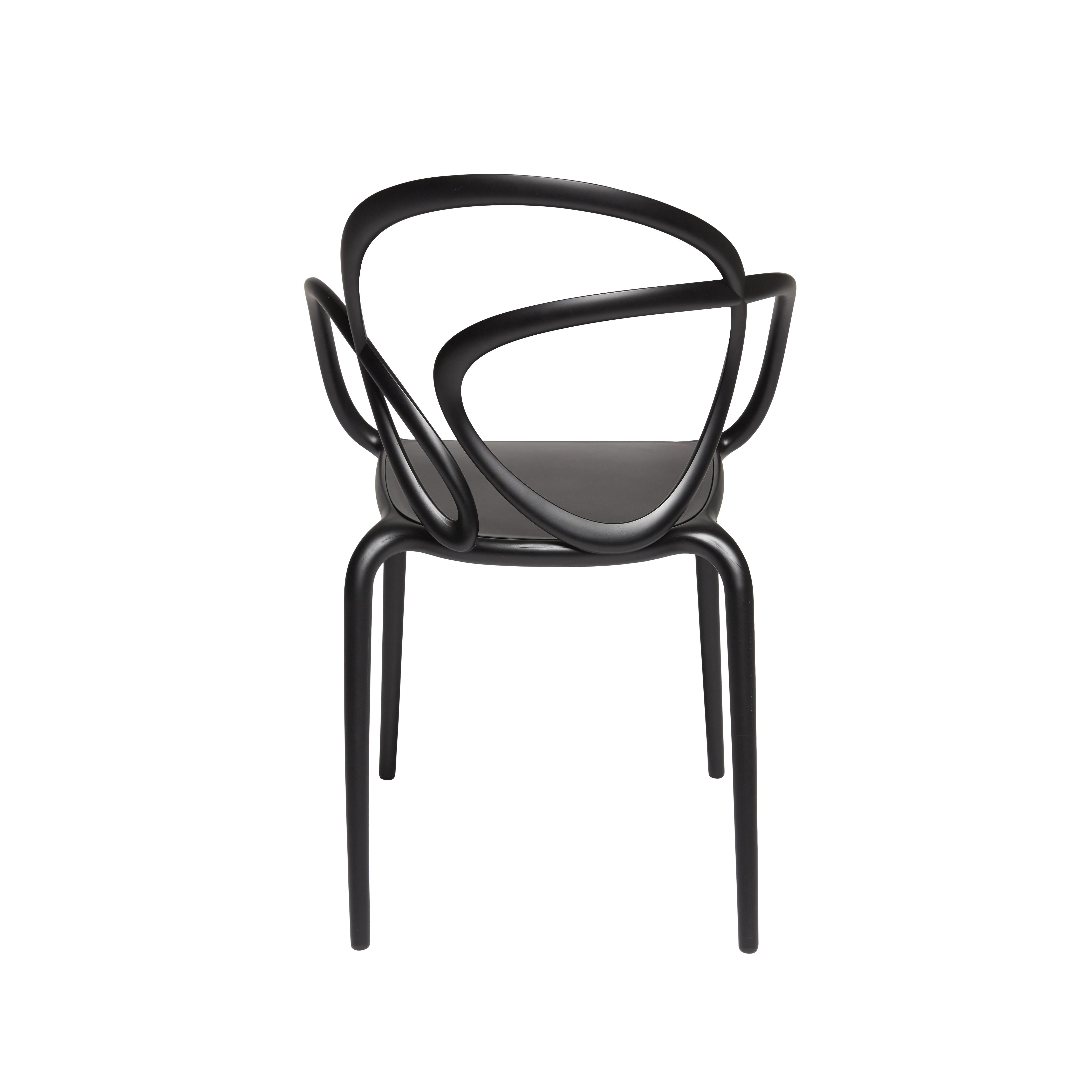 For Sale: Black Modern Black Green Beige or White Nordic Loop Dining or Accent Chair Set of 2  3
