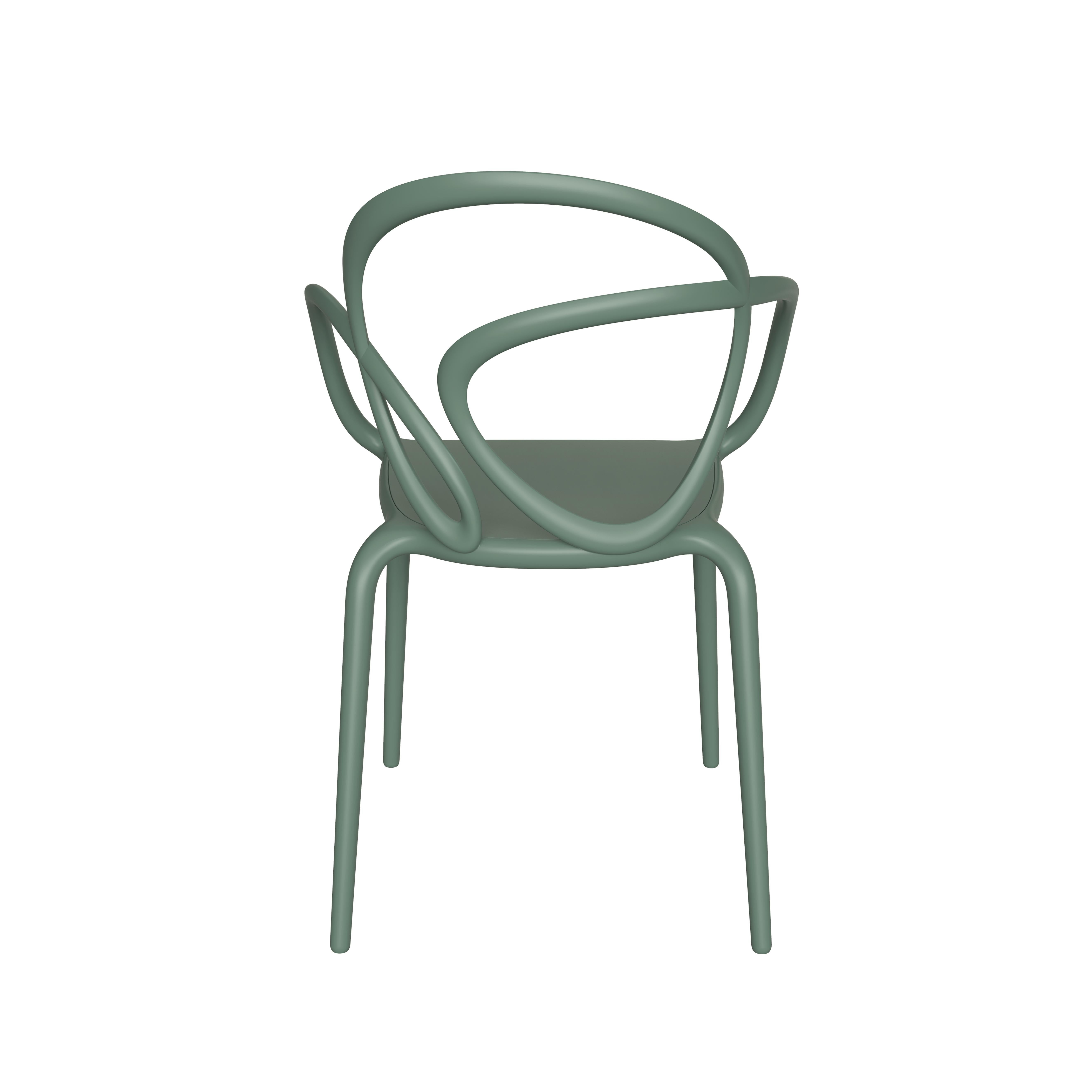 For Sale: Green (Sage Green) Modern Black Green Beige or White Nordic Loop Dining or Accent Chair Set of 2  3