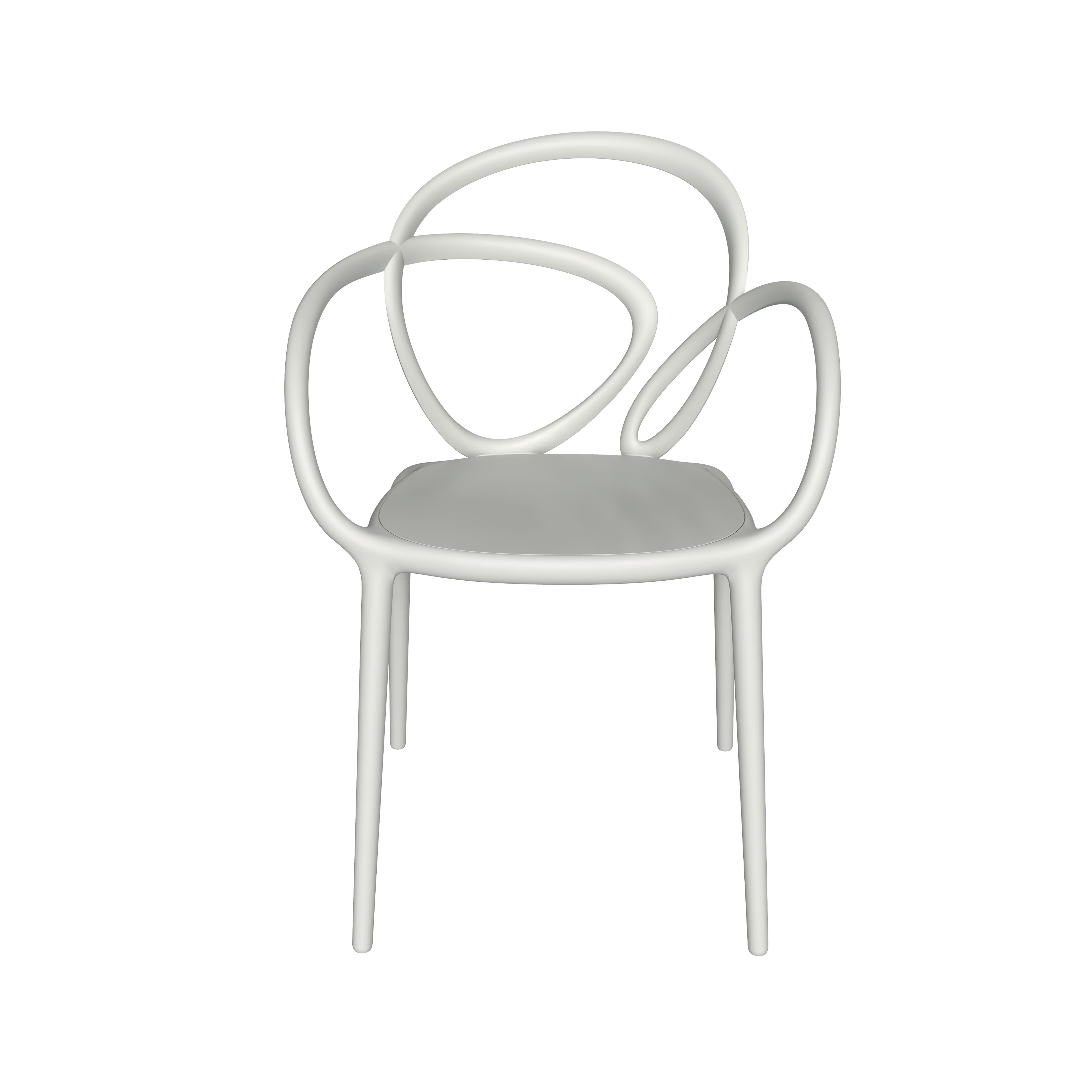 For Sale: White Modern Black Green Beige or White Nordic Loop Dining or Accent Chair Set of 2