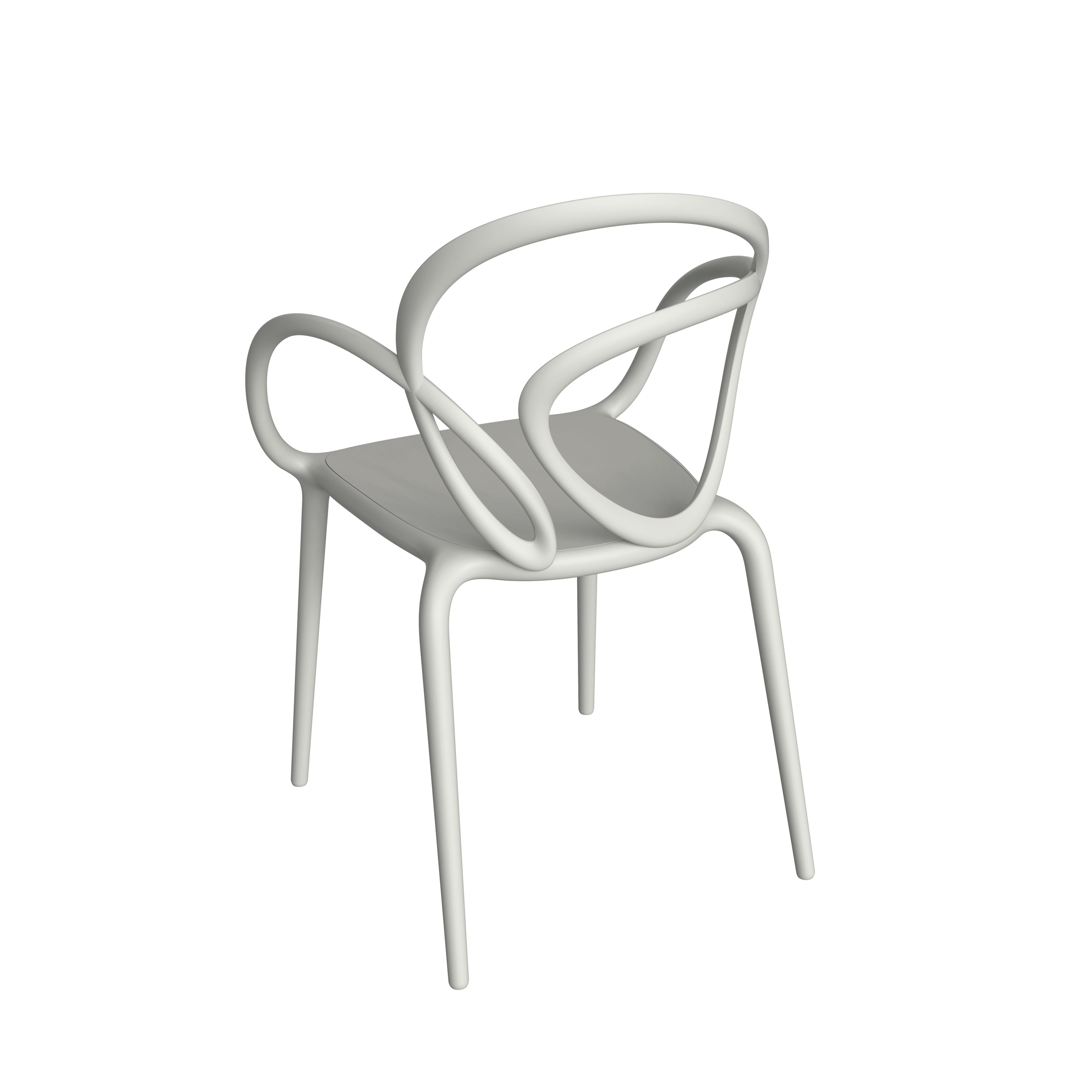 For Sale: White Modern Black Green Beige or White Nordic Loop Dining or Accent Chair Set of 2  2