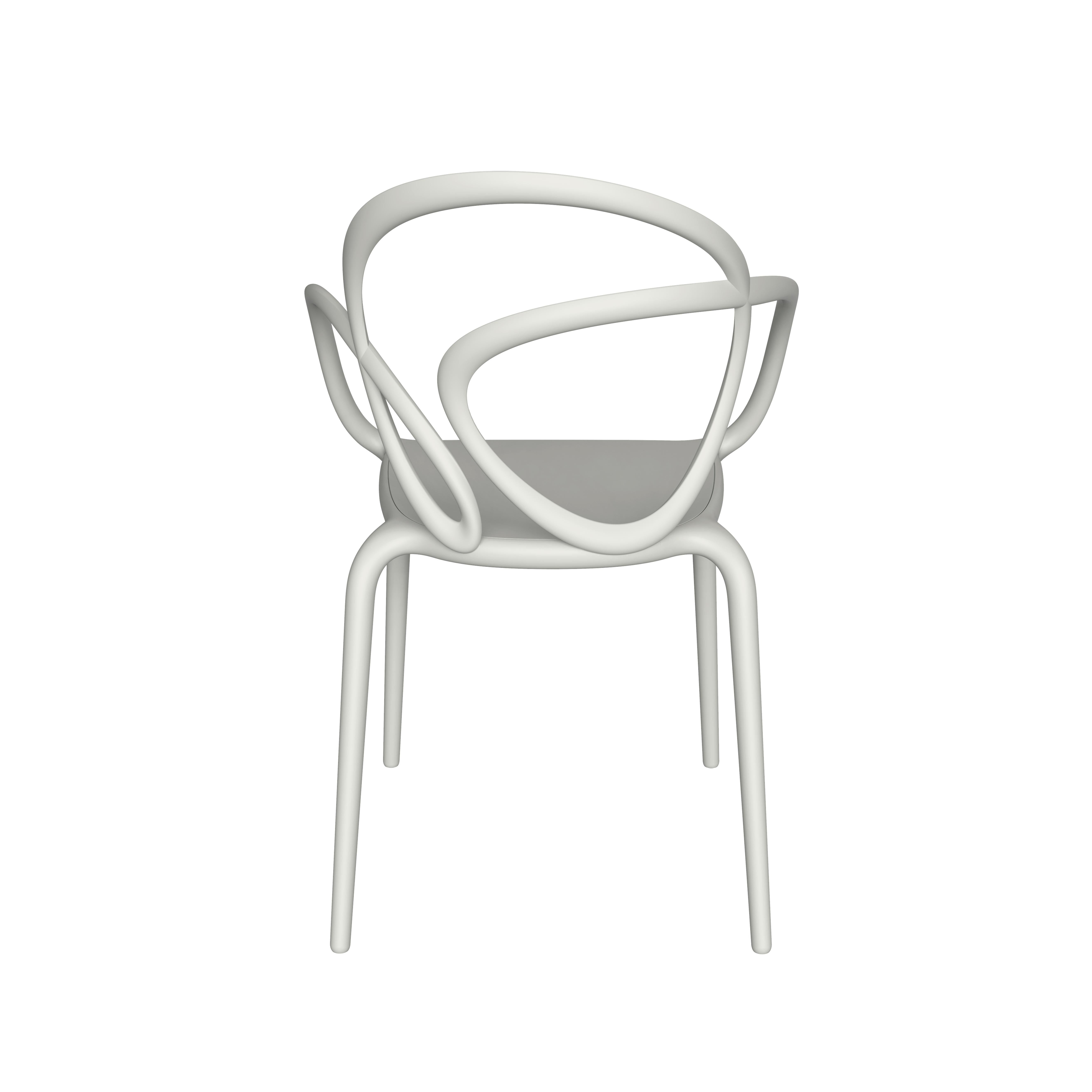 For Sale: White Modern Black Green Beige or White Nordic Loop Dining or Accent Chair Set of 2  3