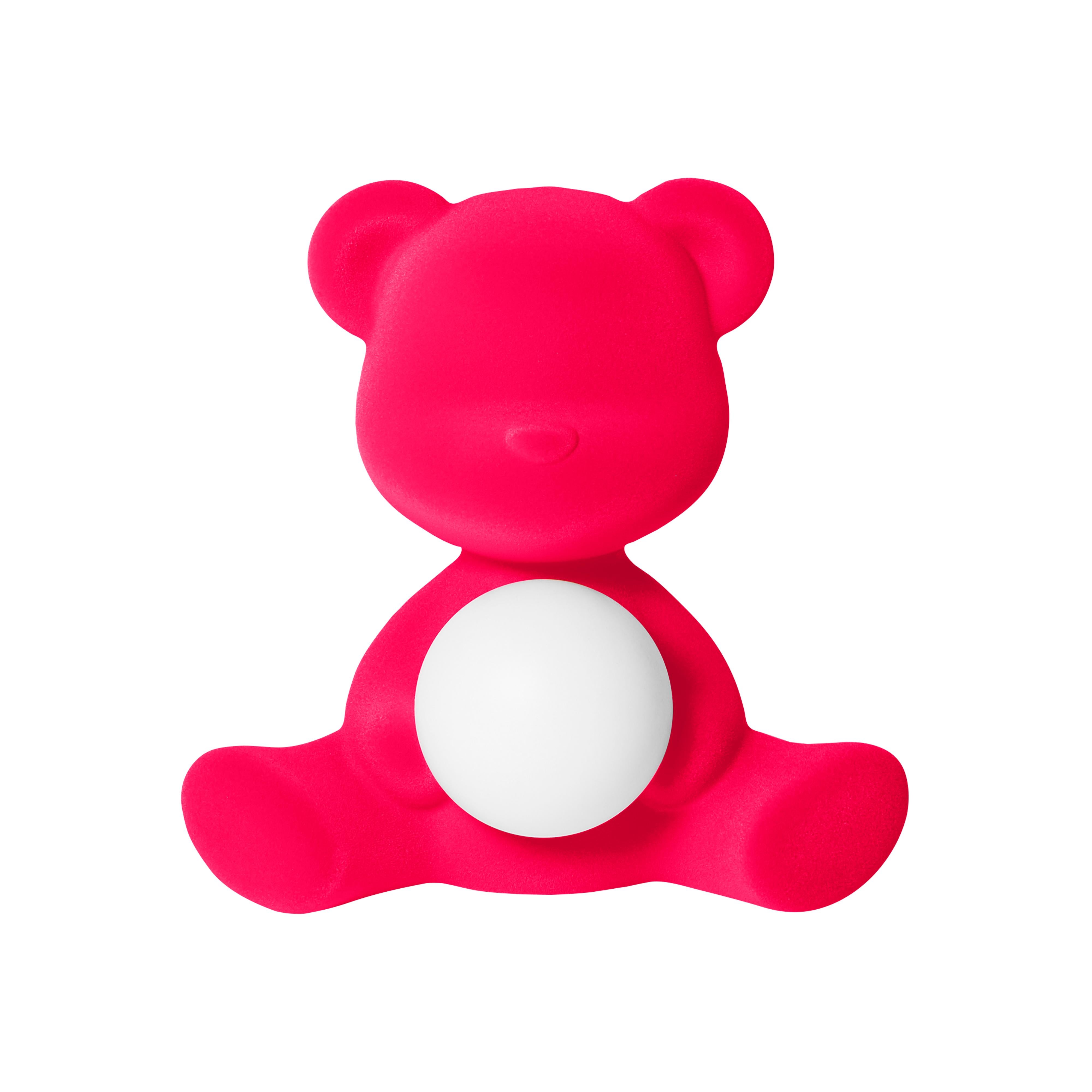 En vente : Pink (Fuxia) Lampe de table ou lampadaire moderne sculpturale Teddybear en velours jaune