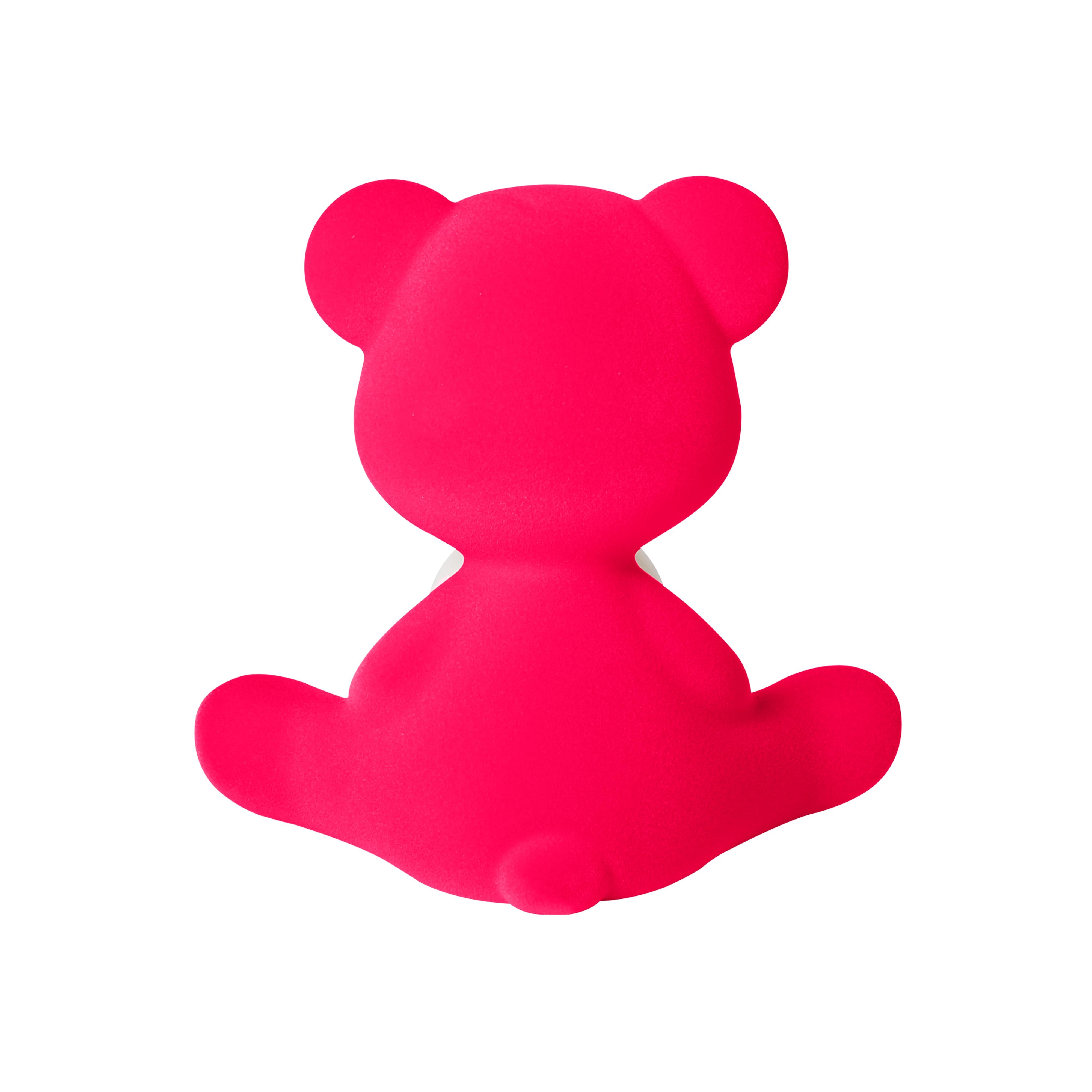 En vente : Pink (Fuxia) Lampe de table ou lampadaire moderne sculpturale Teddybear en velours jaune 7