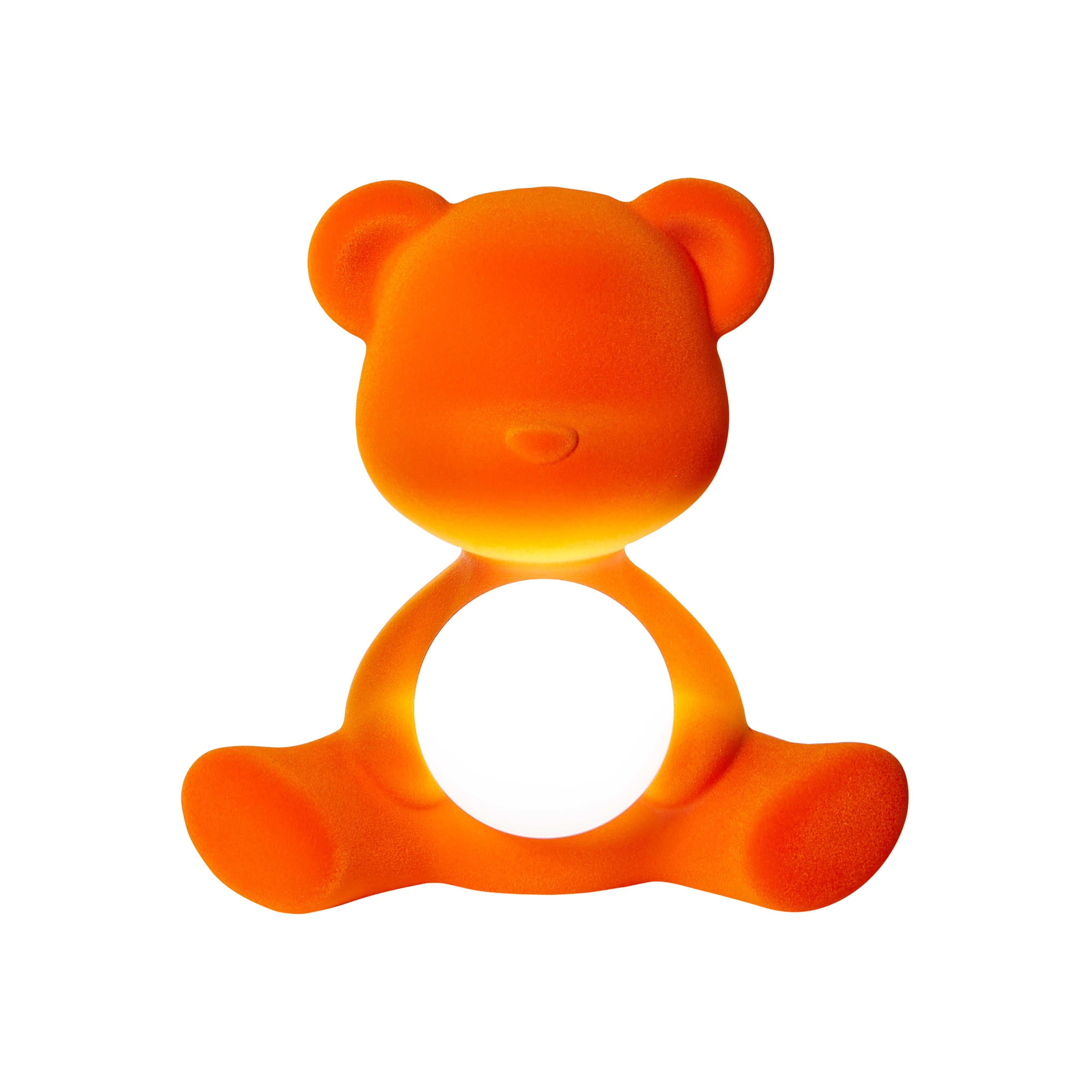 En vente : Orange Lampe de table ou lampadaire moderne sculpturale Teddybear en velours jaune 2