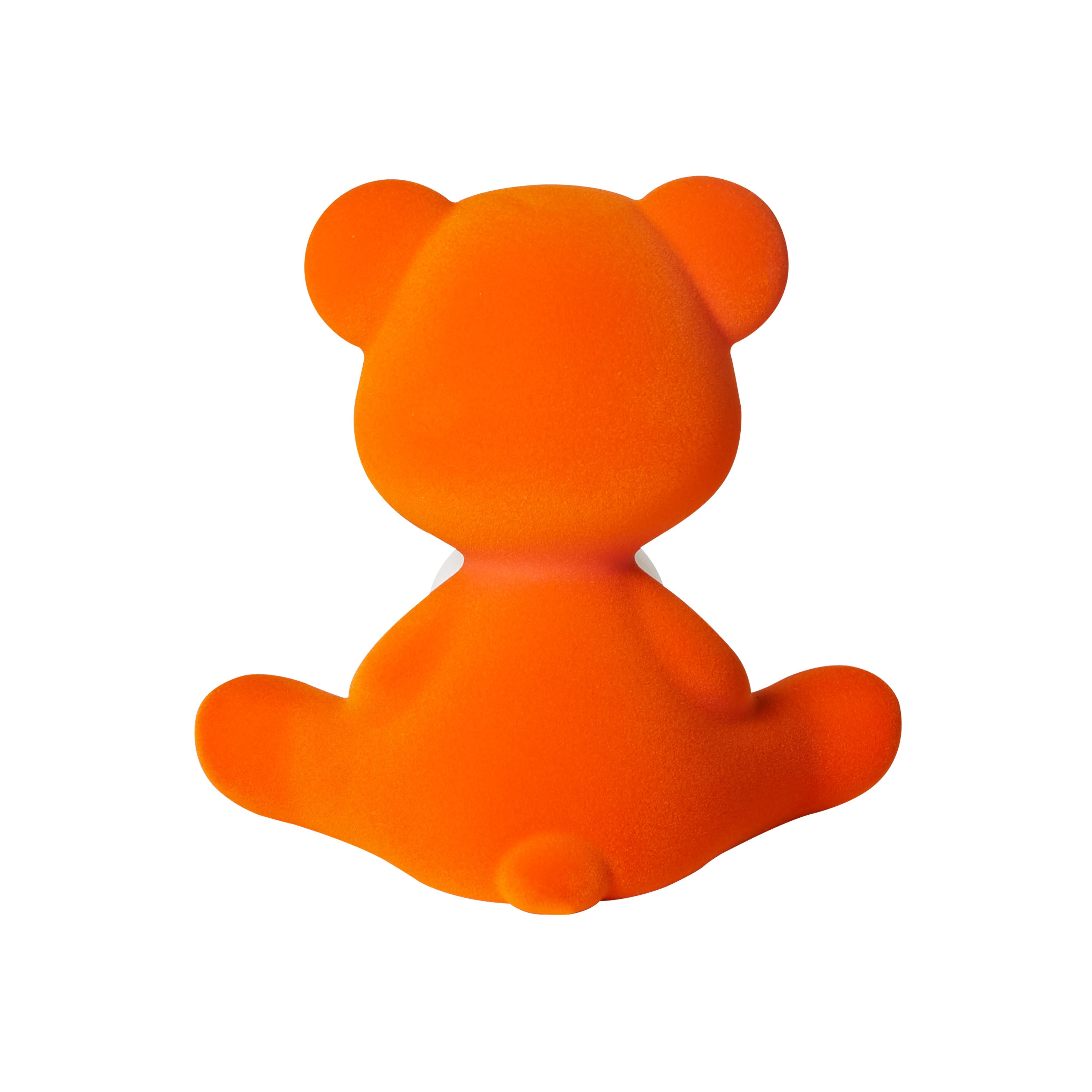 For Sale: Orange Modern Velvet Yellow Sculptural Teddybear Table or Floor Lamp 7