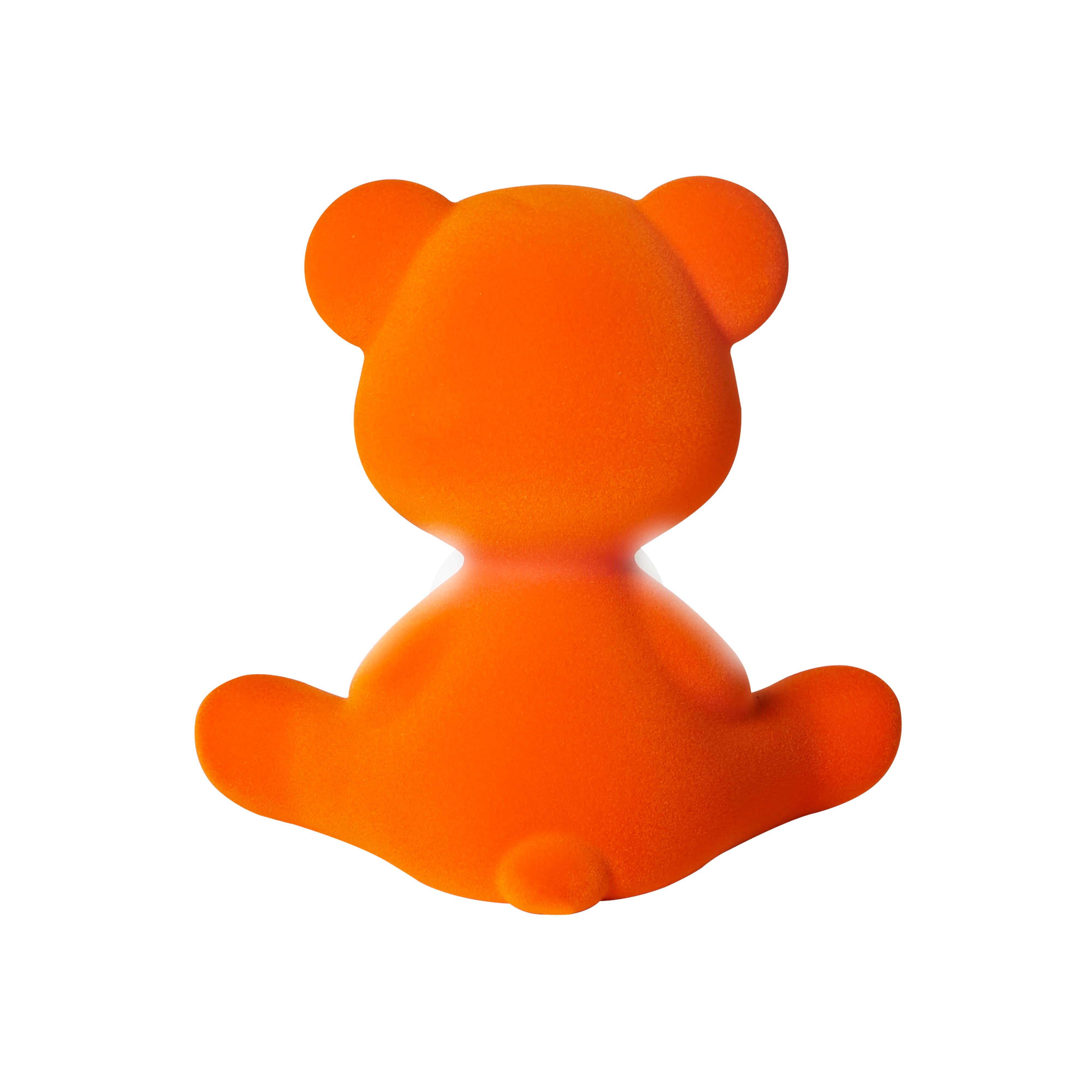 For Sale: Orange Modern Velvet Yellow Sculptural Teddybear Table or Floor Lamp 8