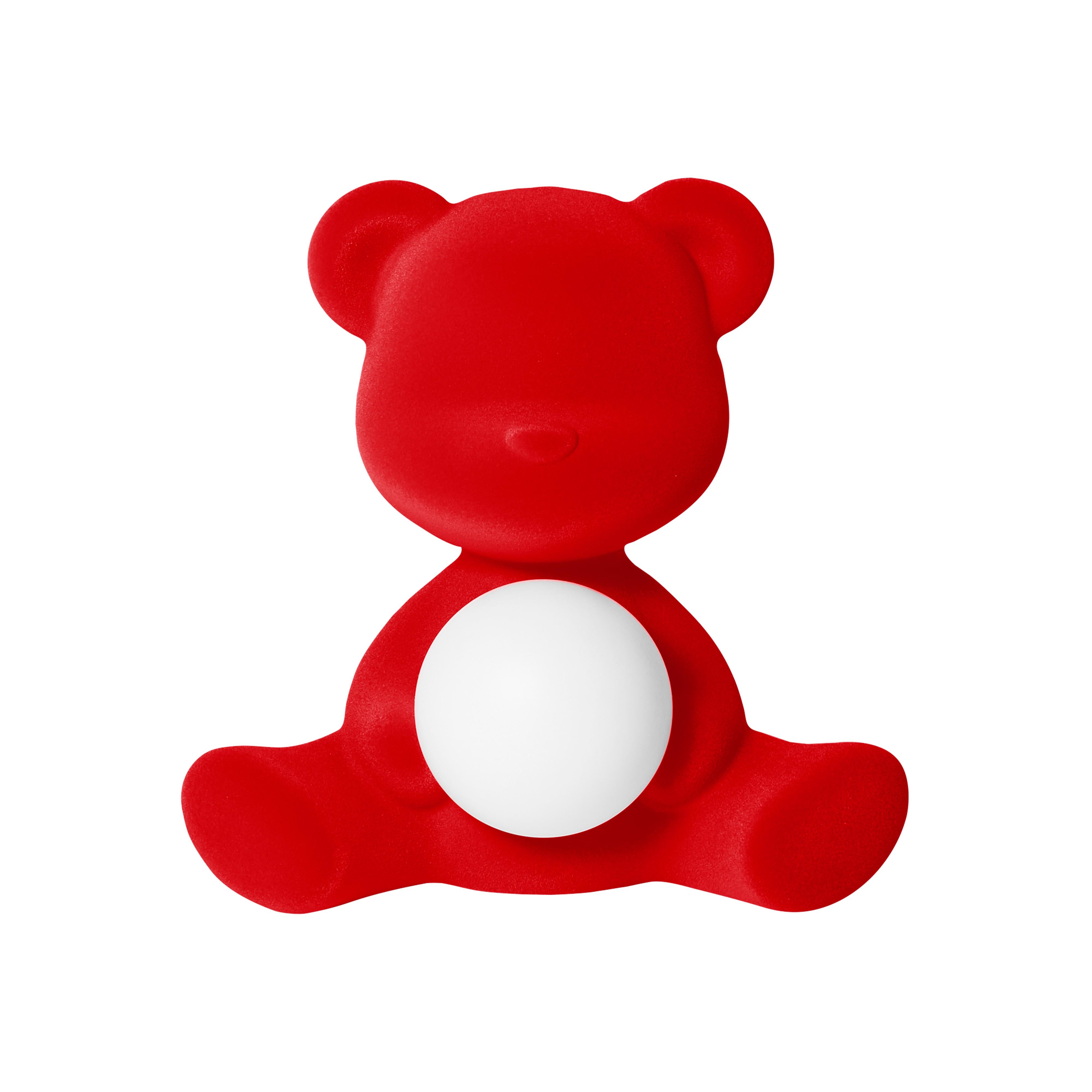 En vente : Red Lampe de table ou lampadaire moderne sculpturale Teddybear en velours jaune