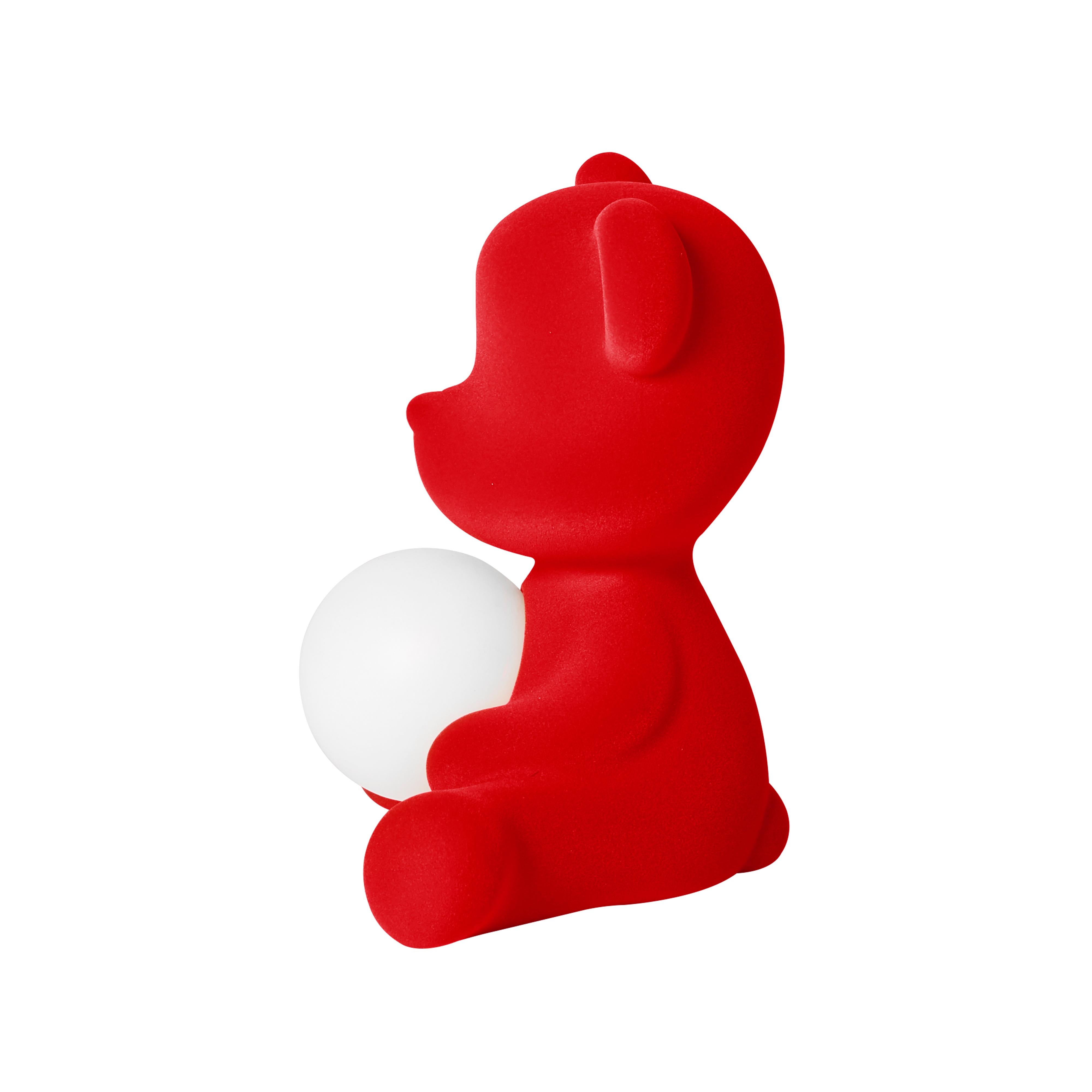 En vente : Red Lampe de table ou lampadaire moderne sculpturale Teddybear en velours jaune 5