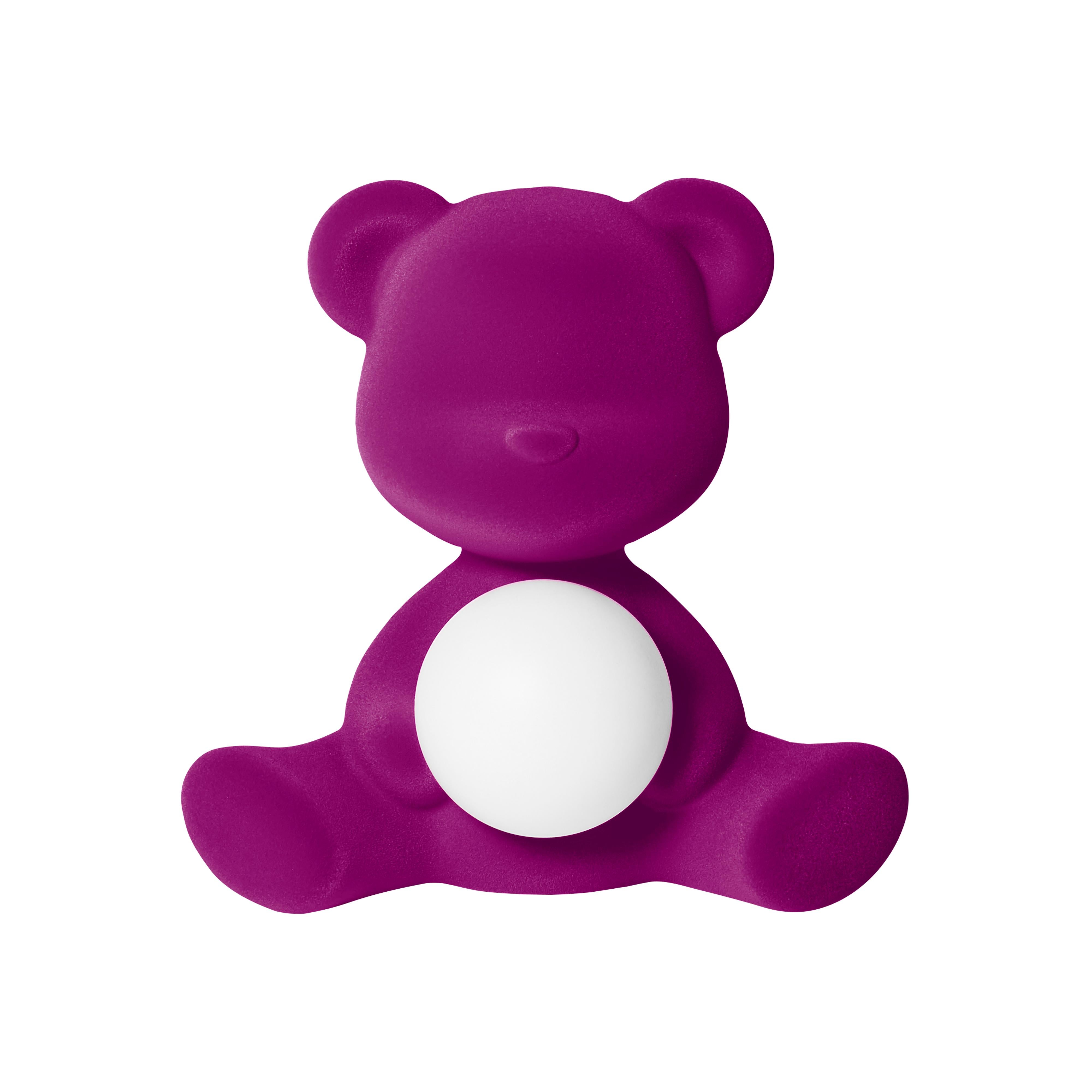 En vente : Purple (Violet) Lampe de table ou lampadaire moderne sculpturale Teddybear en velours jaune