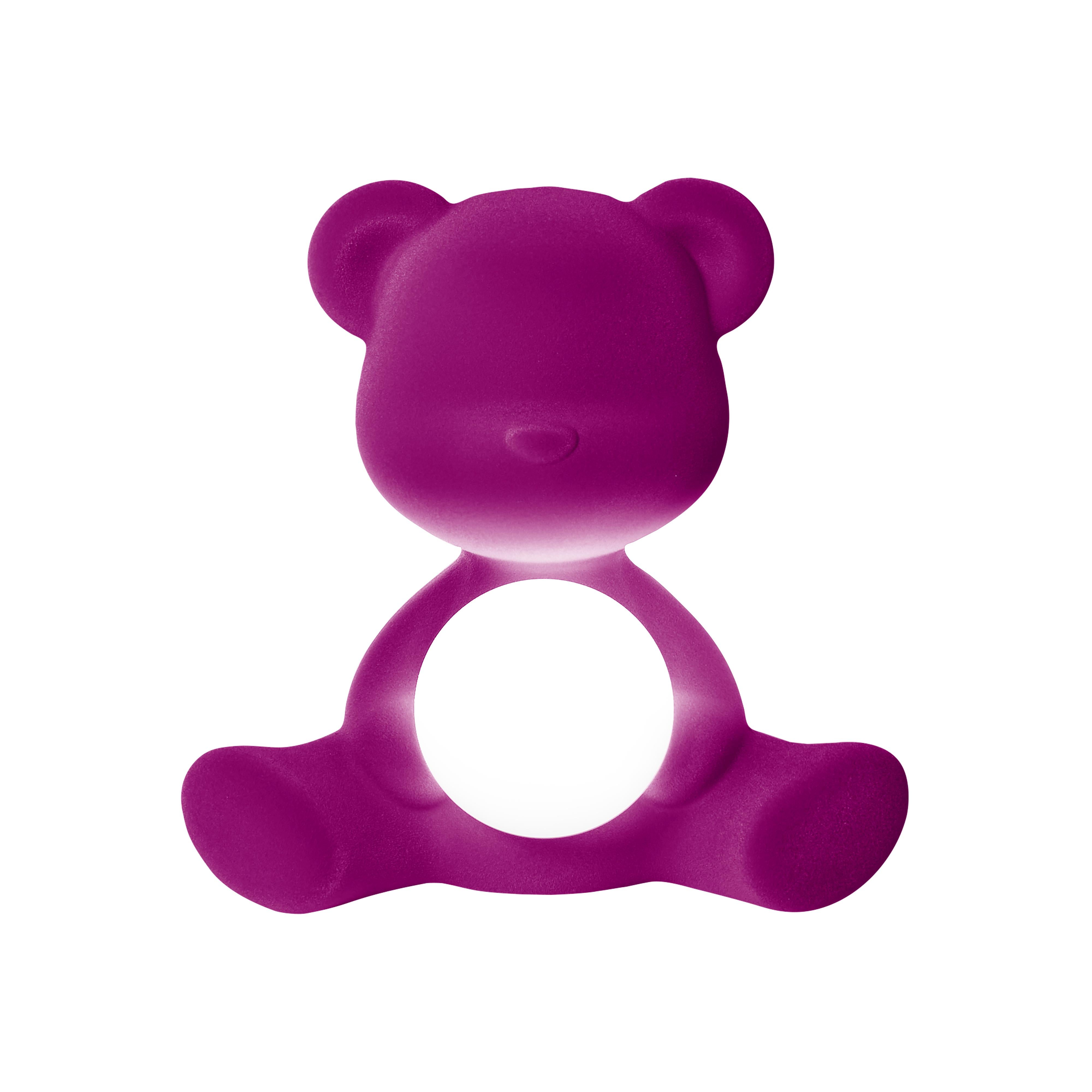 En vente : Purple (Violet) Lampe de table ou lampadaire moderne sculpturale Teddybear en velours jaune 2
