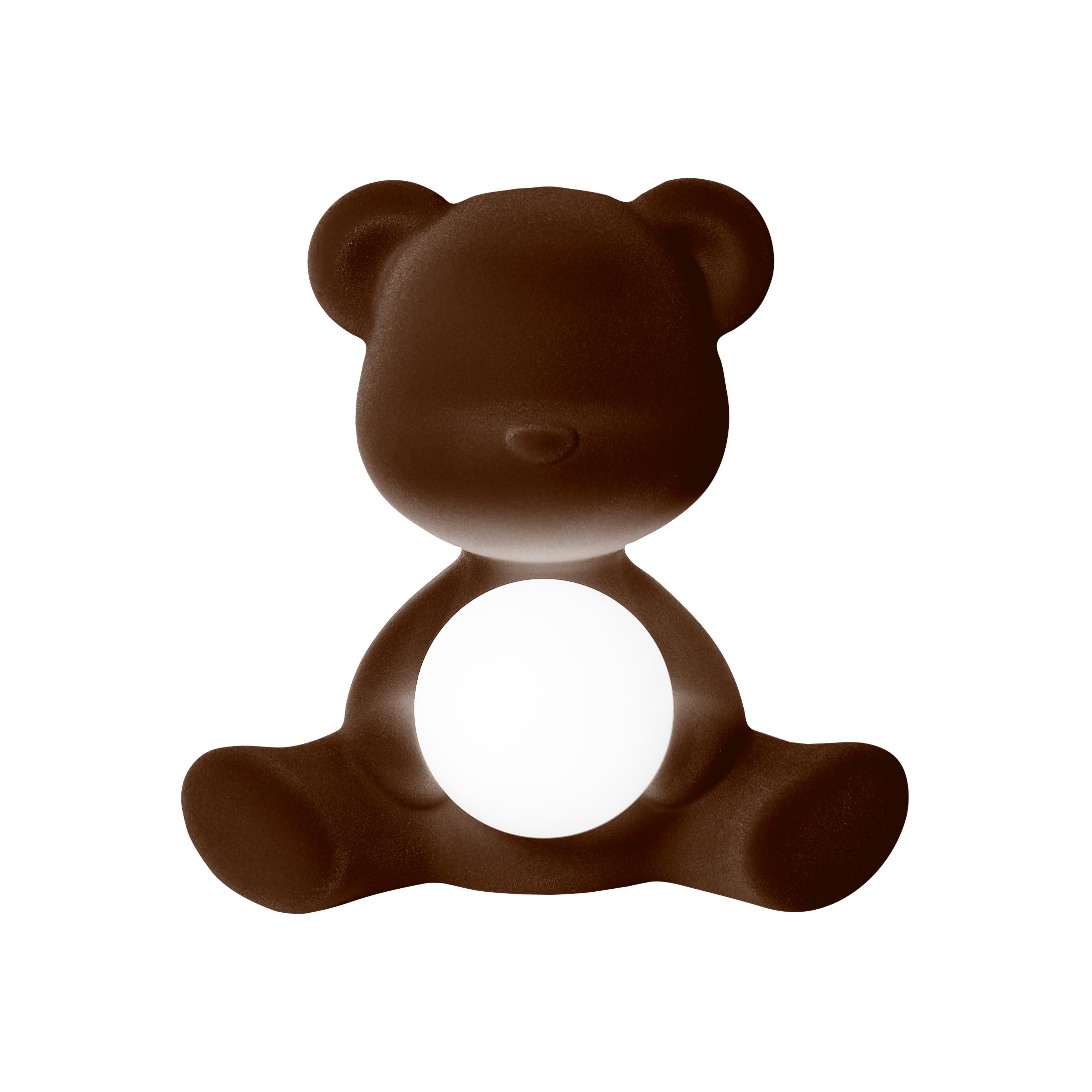 En vente : Brown (Dark Brown) Lampe de table ou lampadaire moderne sculpturale Teddybear en velours jaune 2