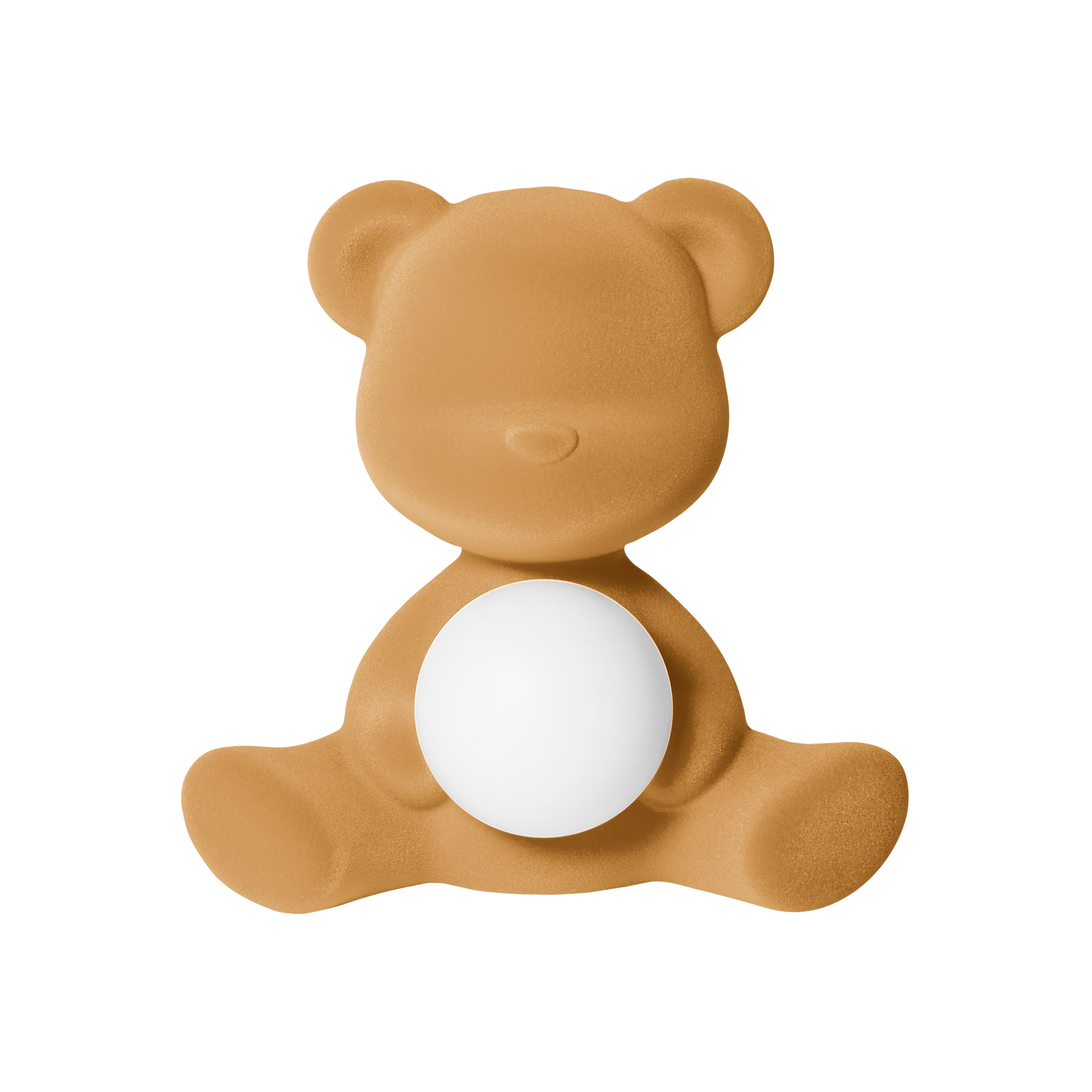 En vente : Beige (Arena) Lampe de table ou lampadaire moderne sculpturale Teddybear en velours jaune