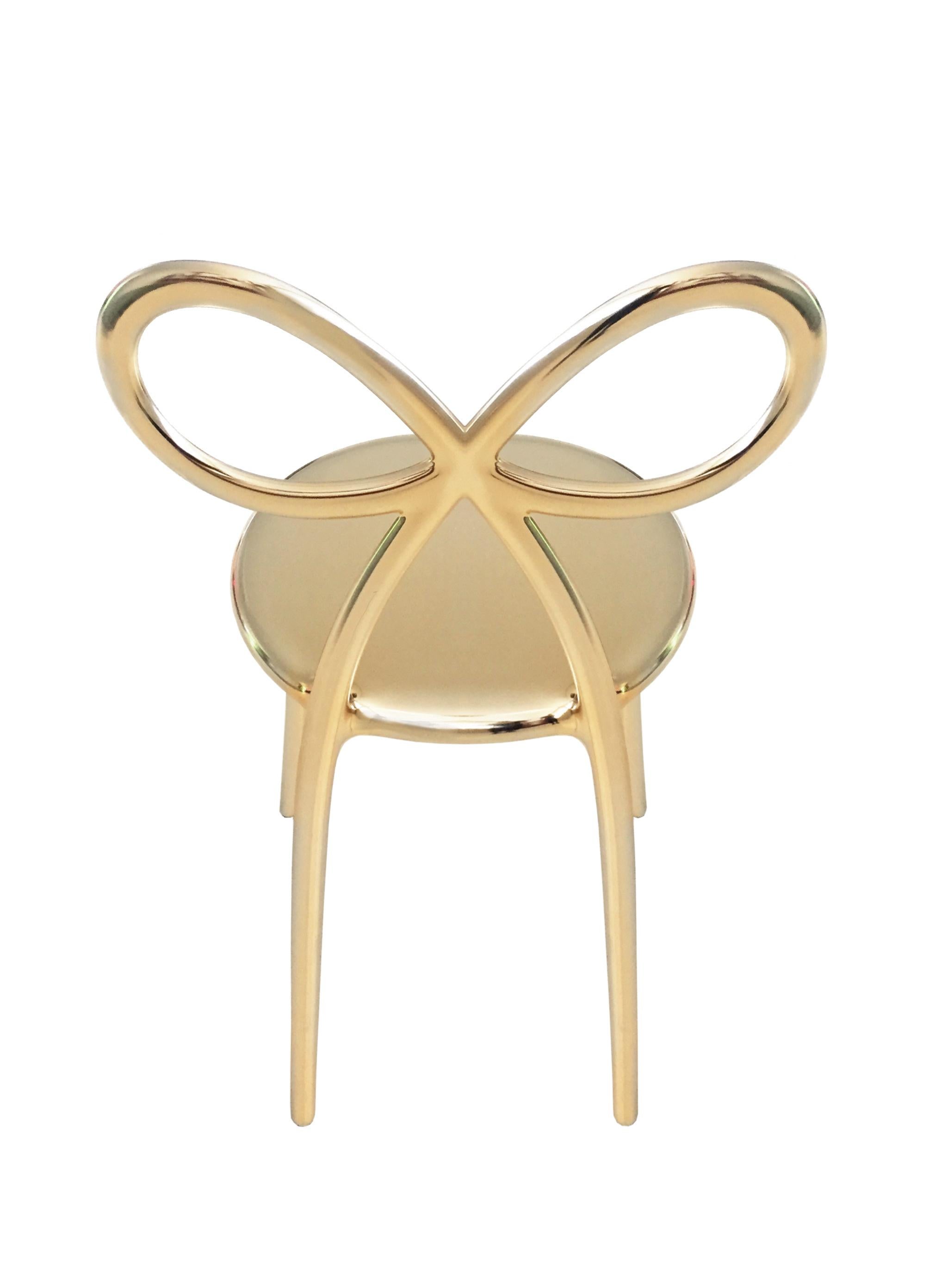 For Sale: Gold Modern Gold Pink or Silver Ribbon Dining or Accent Chair By Nika Zupanc 4