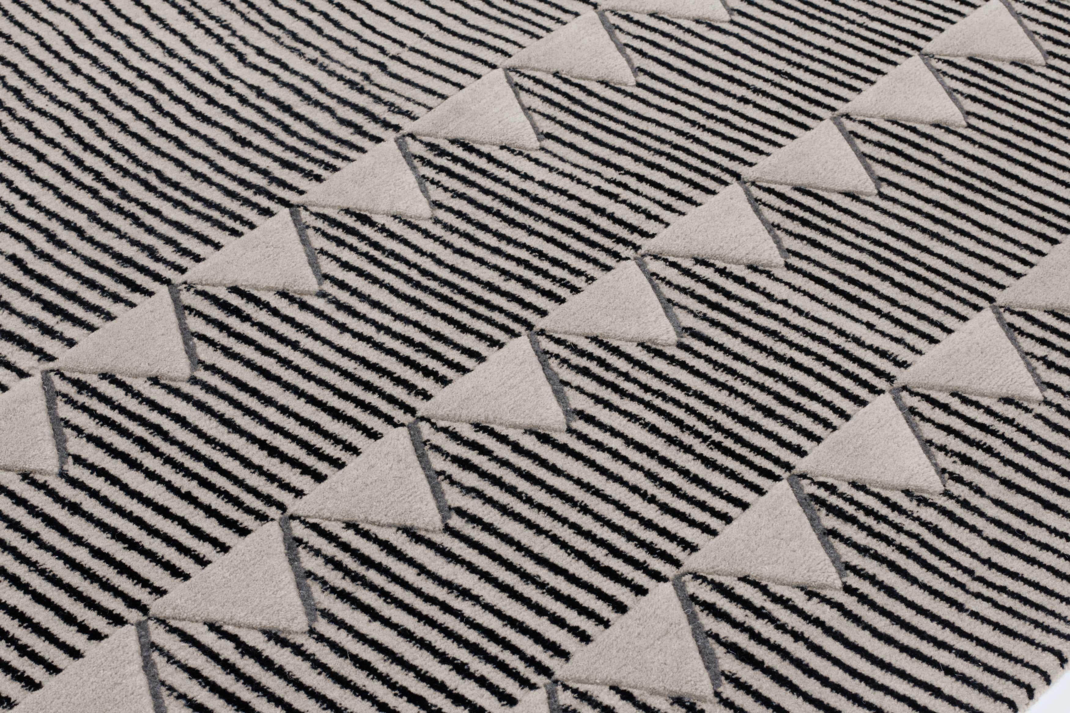 For Sale: Black (Black & White) cc-tapis Plasterworks A Rug by David/Nicolas 2