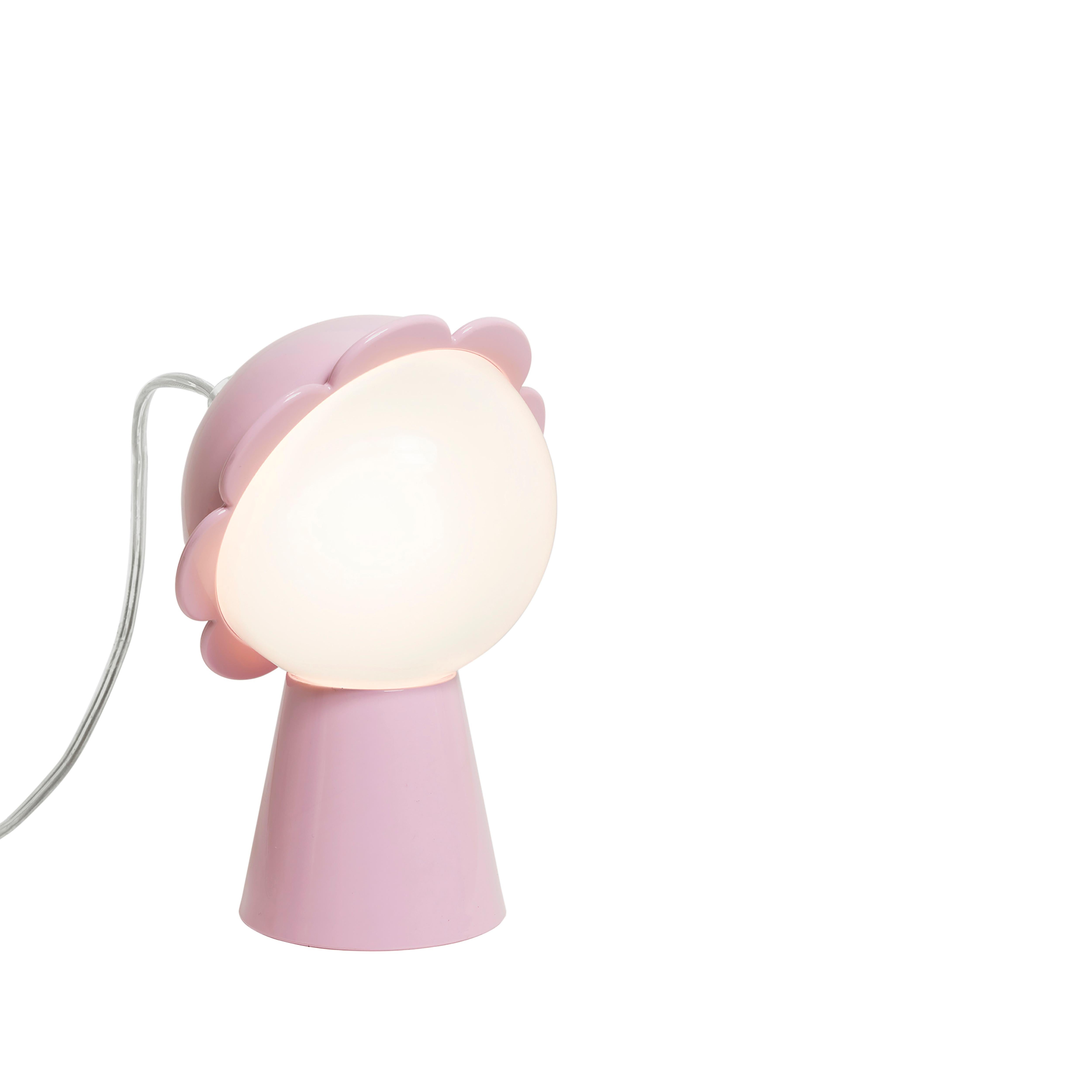 En vente : Pink The Moderns Lampe de table noire rouge rose jaune verte ou grise à fleurs de marguerite