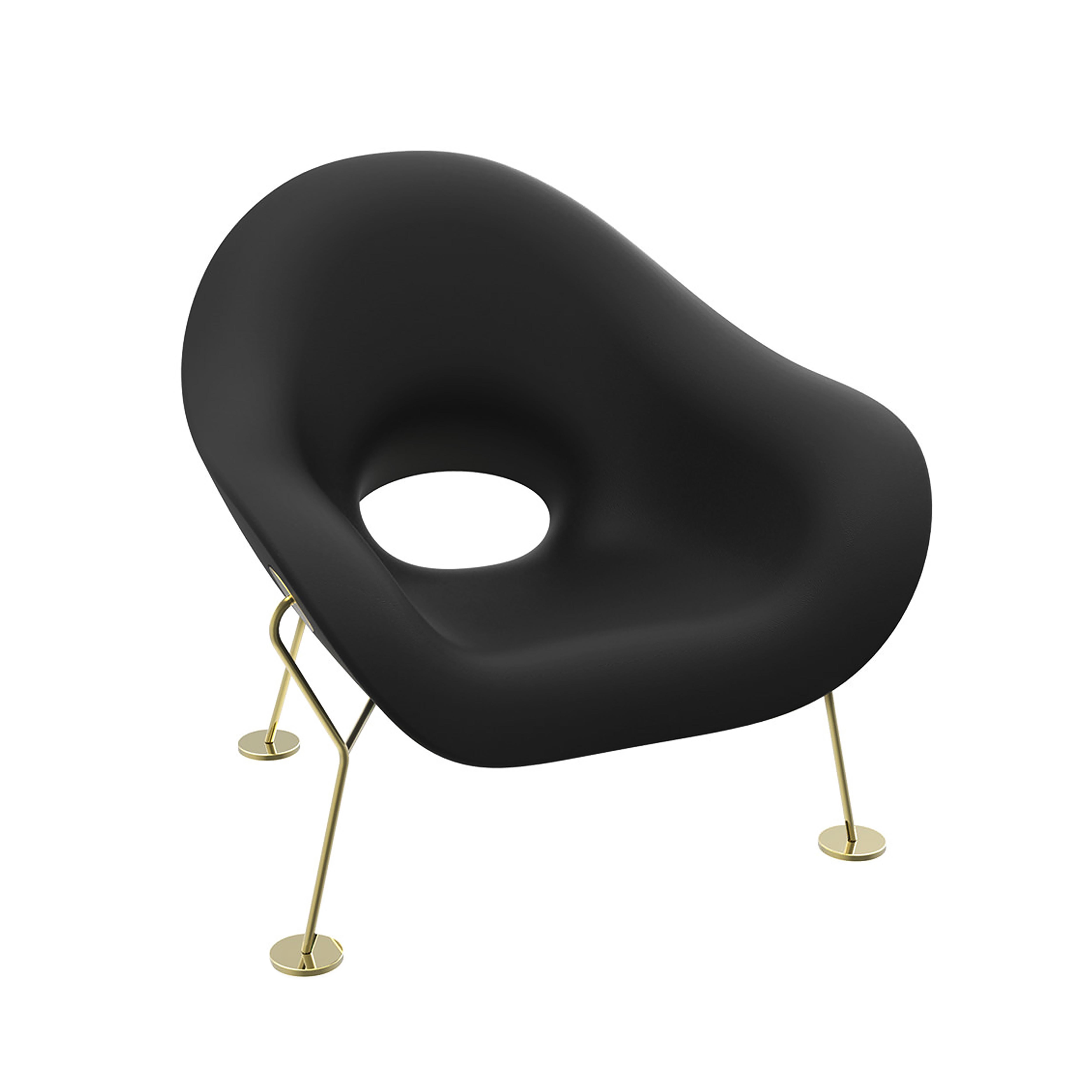Im Angebot: Moderner Sessel oder Esszimmerstuhl aus Messing in Schwarz, Weiß, Grün oder Rosa (Black) 2