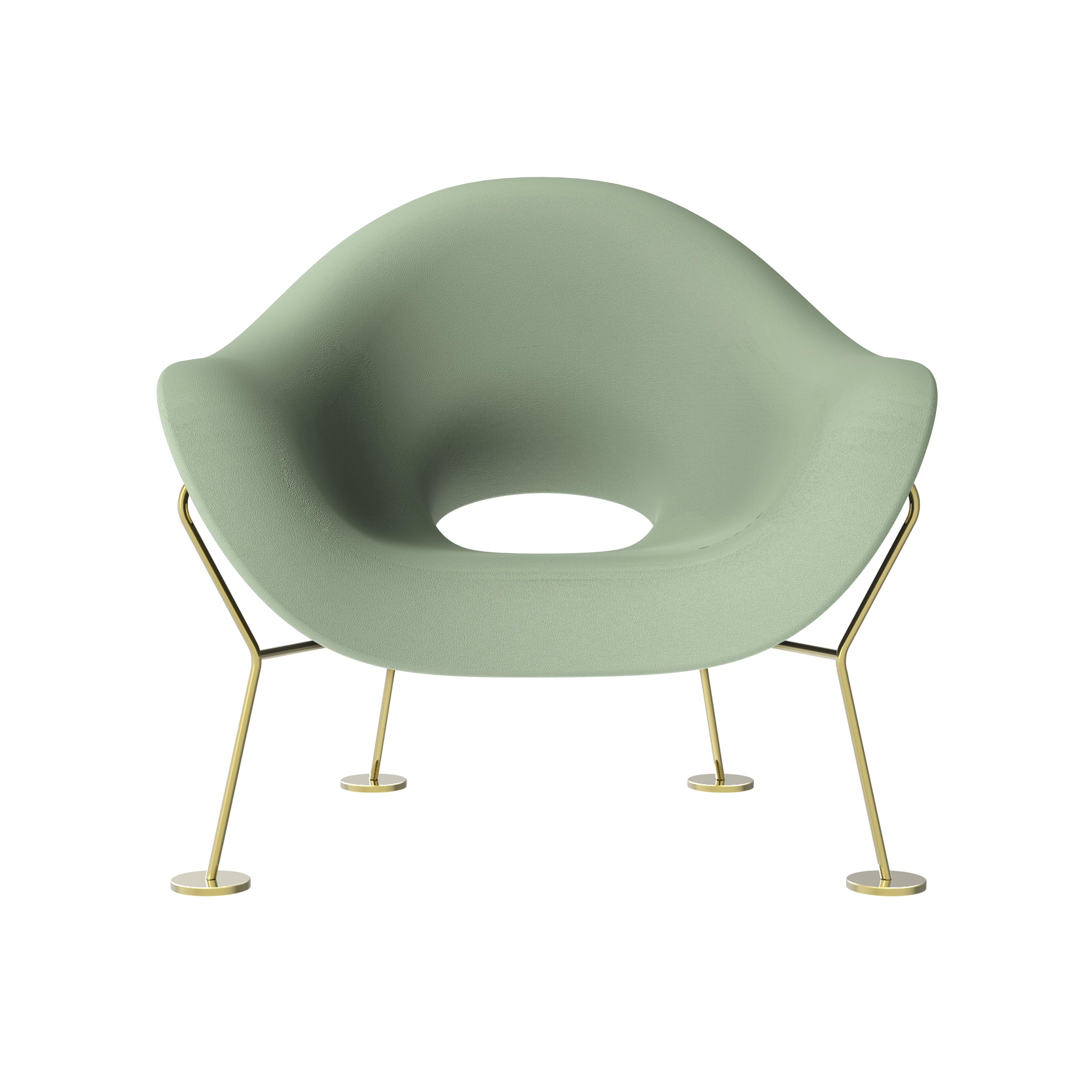 For Sale:  Modern Brass Armchair or Dining Chair in Black White Green or Pink