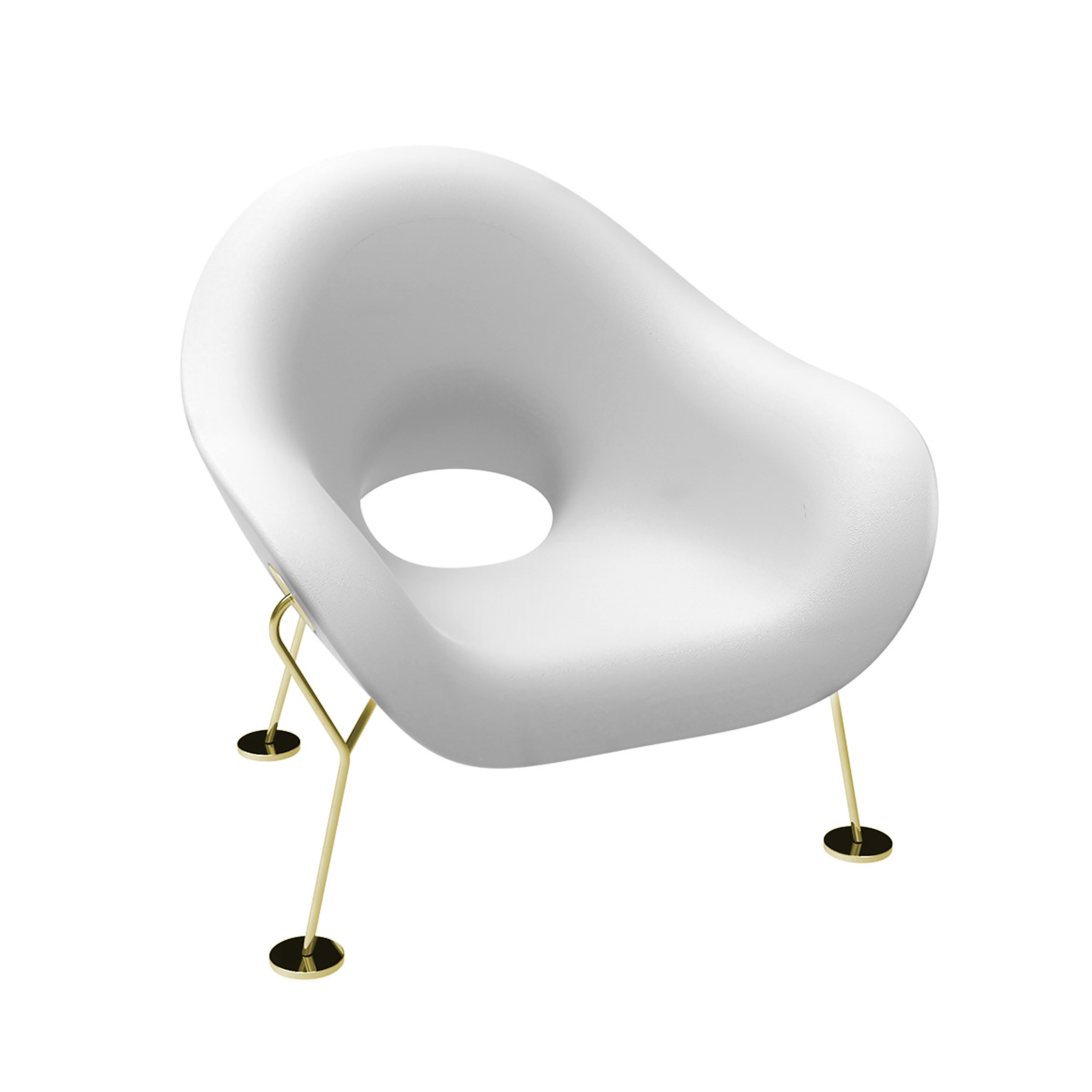 Im Angebot: Moderner Sessel oder Esszimmerstuhl aus Messing in Schwarz, Weiß, Grün oder Rosa (White) 2