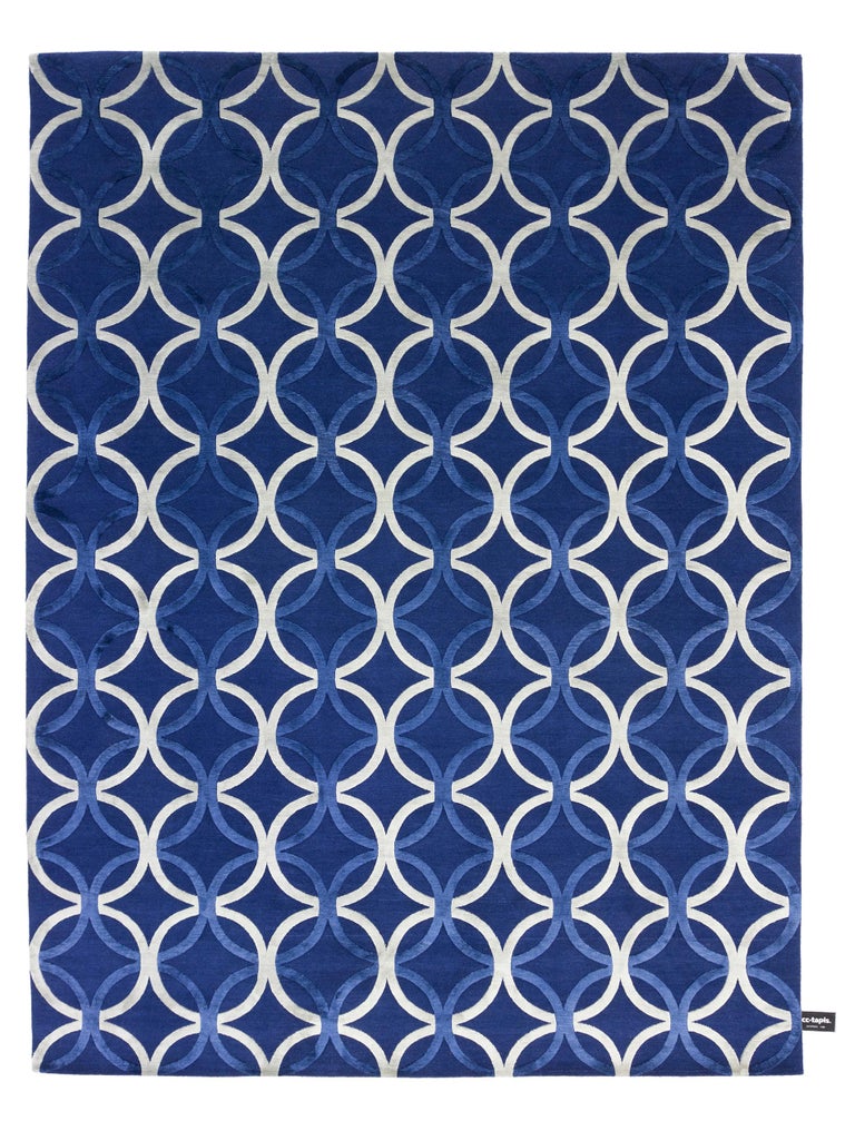 For Sale: Blue (Navy) cc-tapis Mesh  Sleek Rug by cc-tapis Design Lab