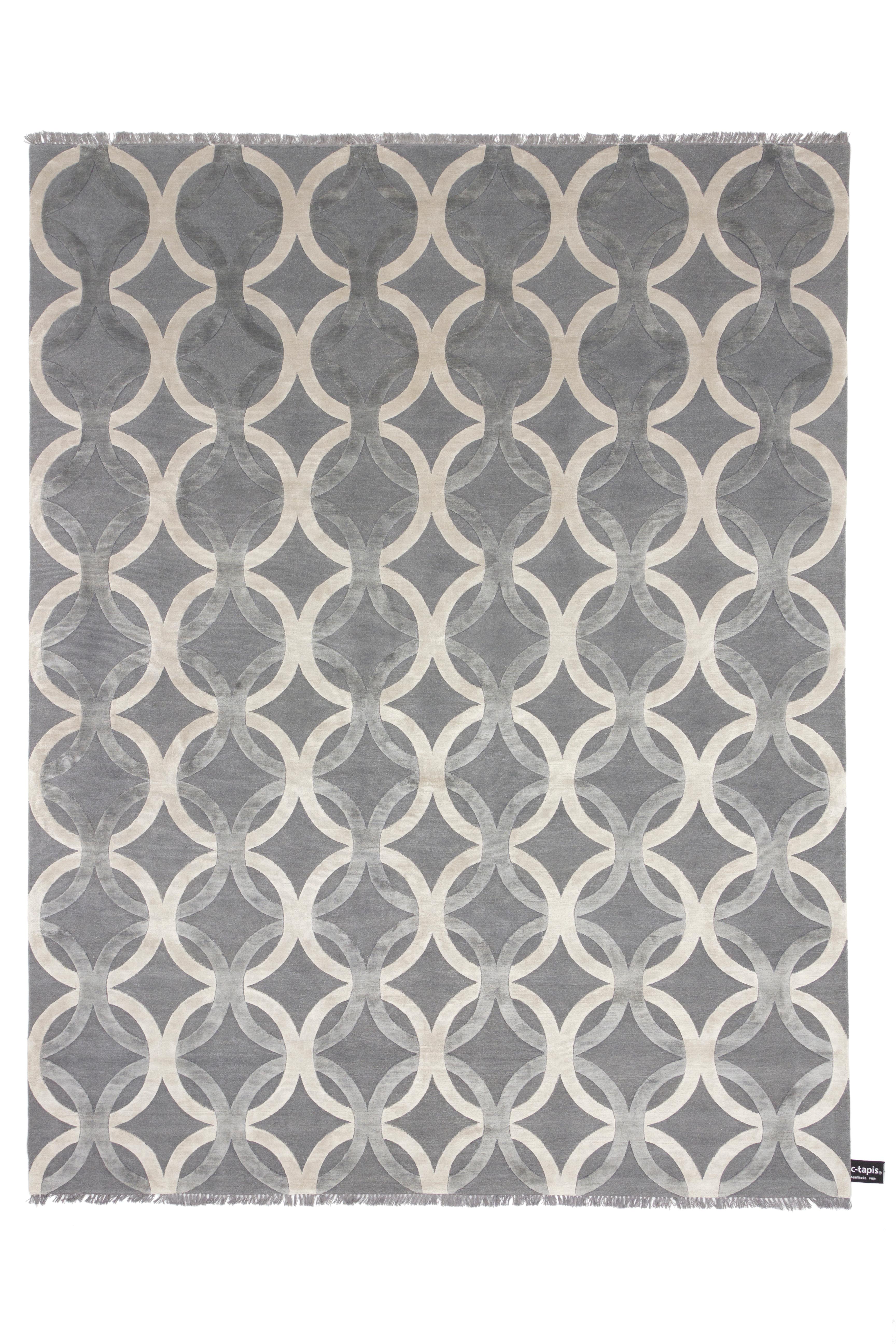 For Sale: Gray (Ice) cc-tapis Mesh  Sleek Rug by cc-tapis Design Lab