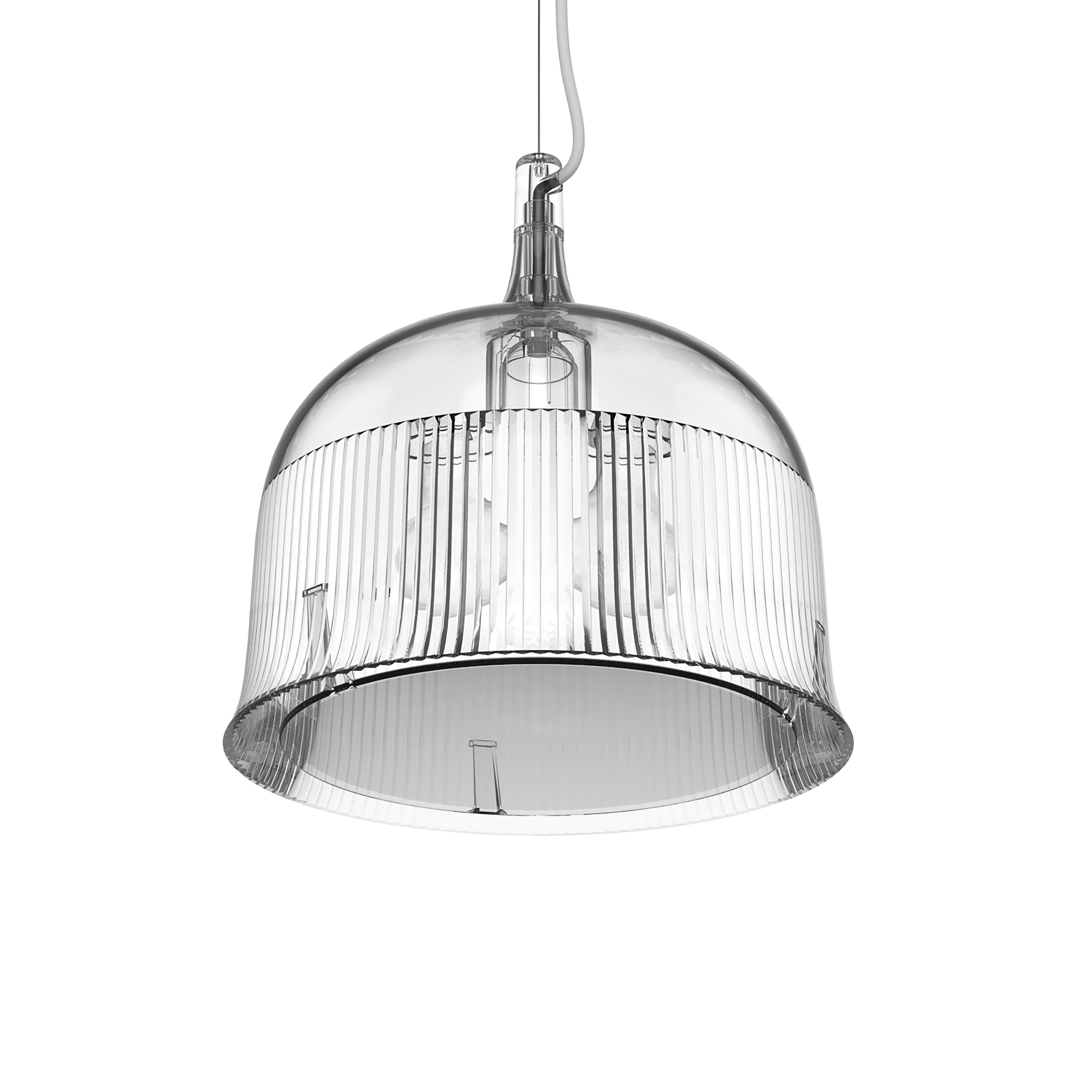 Clear (Transparent) Modern Plastic Black or Clear Diffused Bell Pendant Lamp