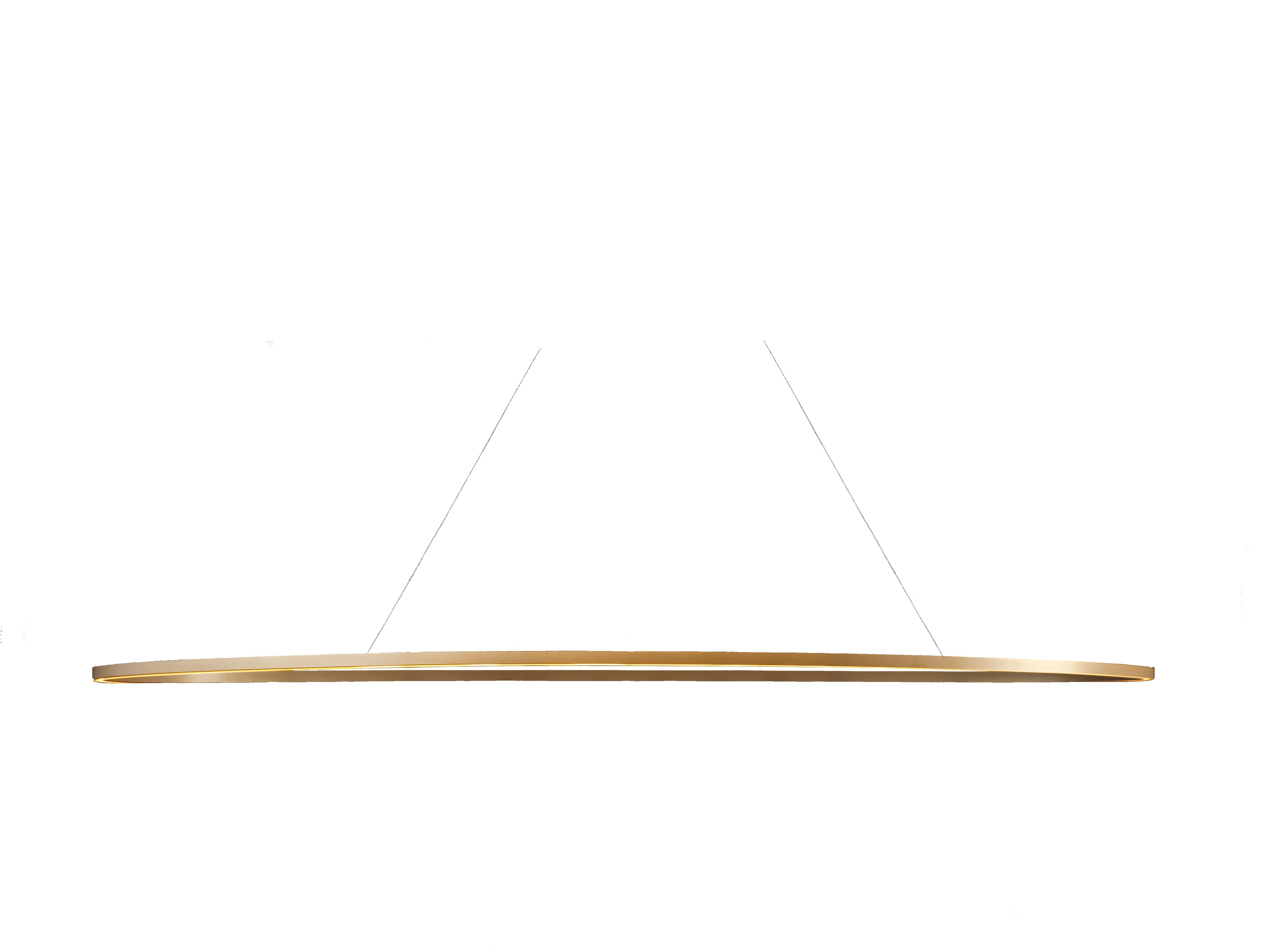 For Sale: Gold (Gold Painted) Nemo Ellisse Pendant Mega Uplight LED 3000K Dimmable Lamp by Federico Palazzari