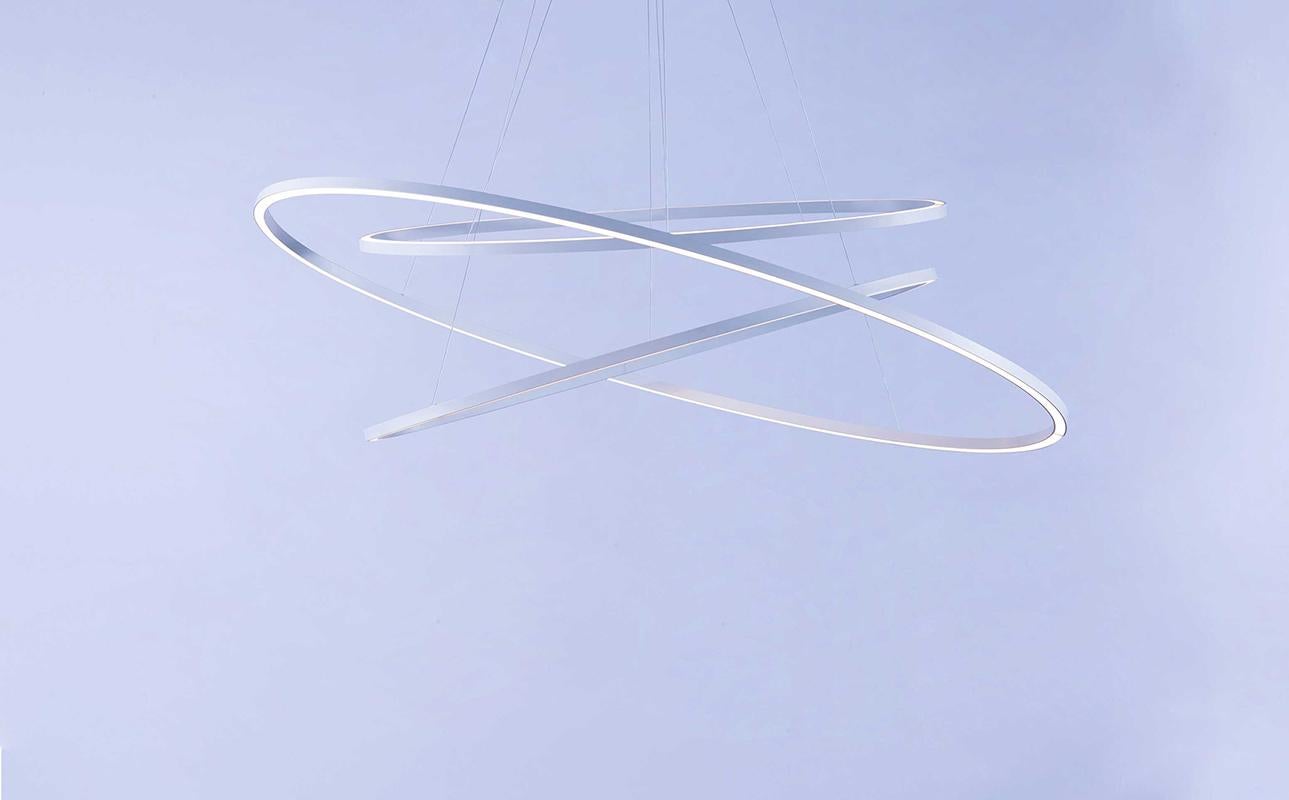 For Sale: White (White ) Nemo Ellisse Pendant Triple LED 2700K Dimmable Lamp by Federico Palazzari 2