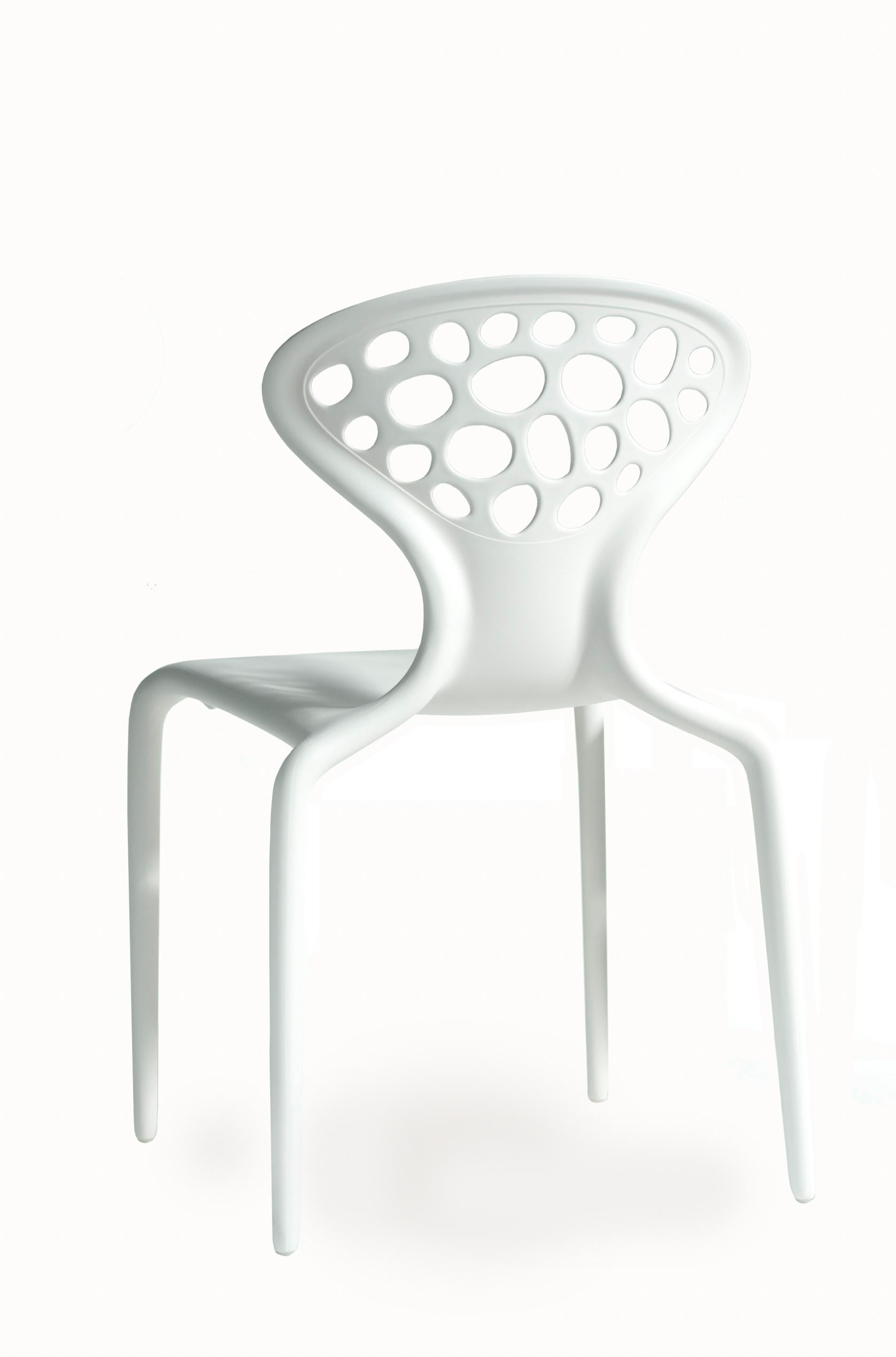For Sale: White Moroso Supernatural Perforated Side Chair Set of 4 by Ross Lovegrove