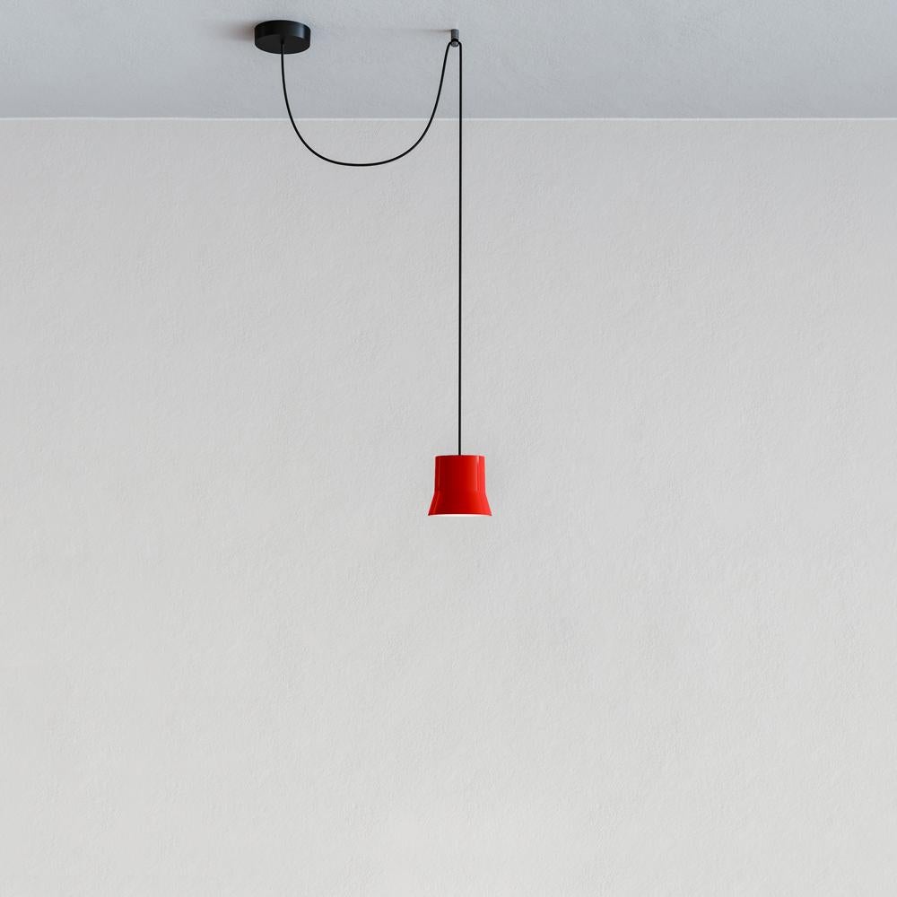 For Sale: Red Artemide Giò Light Off Center Suspension Lamp by Patrick Norguet 2