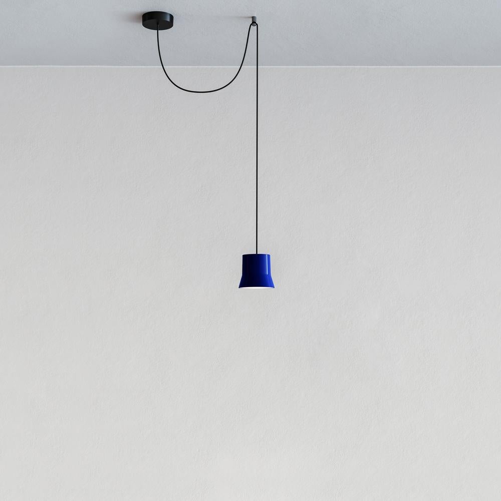 For Sale: Blue Artemide Giò Light Off Center Suspension Lamp by Patrick Norguet 2