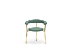 Ghidini1961 Katana Armchair in Fabric with Polished Brass Legs by Paolo Rizzatto