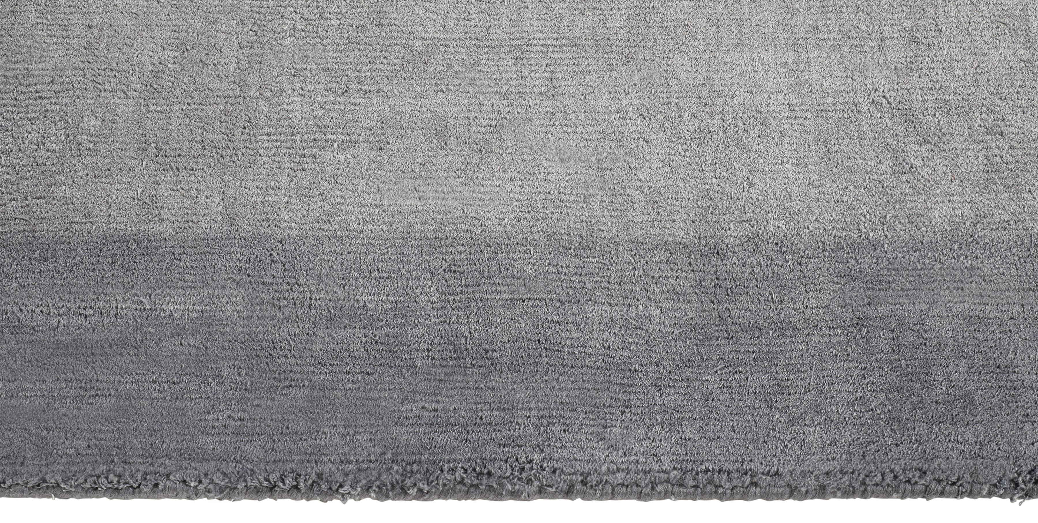For Sale: Blue (Silk Marca Indigo) Ben Soleimani Silk Marca Rug– Handwoven Sheen Soft Dark Gray 8'x10' 3