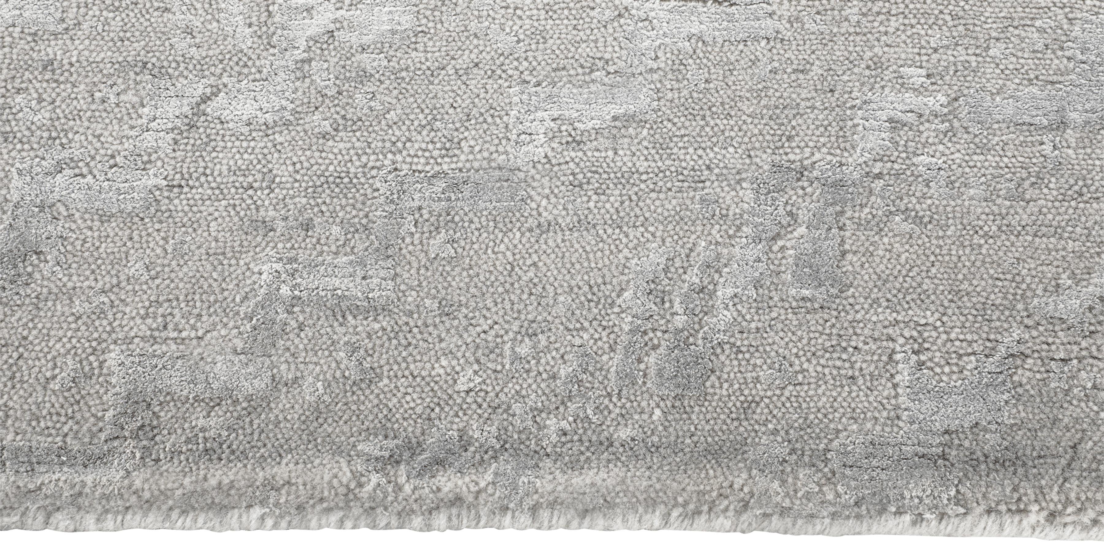 For Sale: Gray (Zalah Fog) Ben Soleimani Zalah Rug– Hand-knotted Tibetan Weave Chevron Fog 10'x14' 3