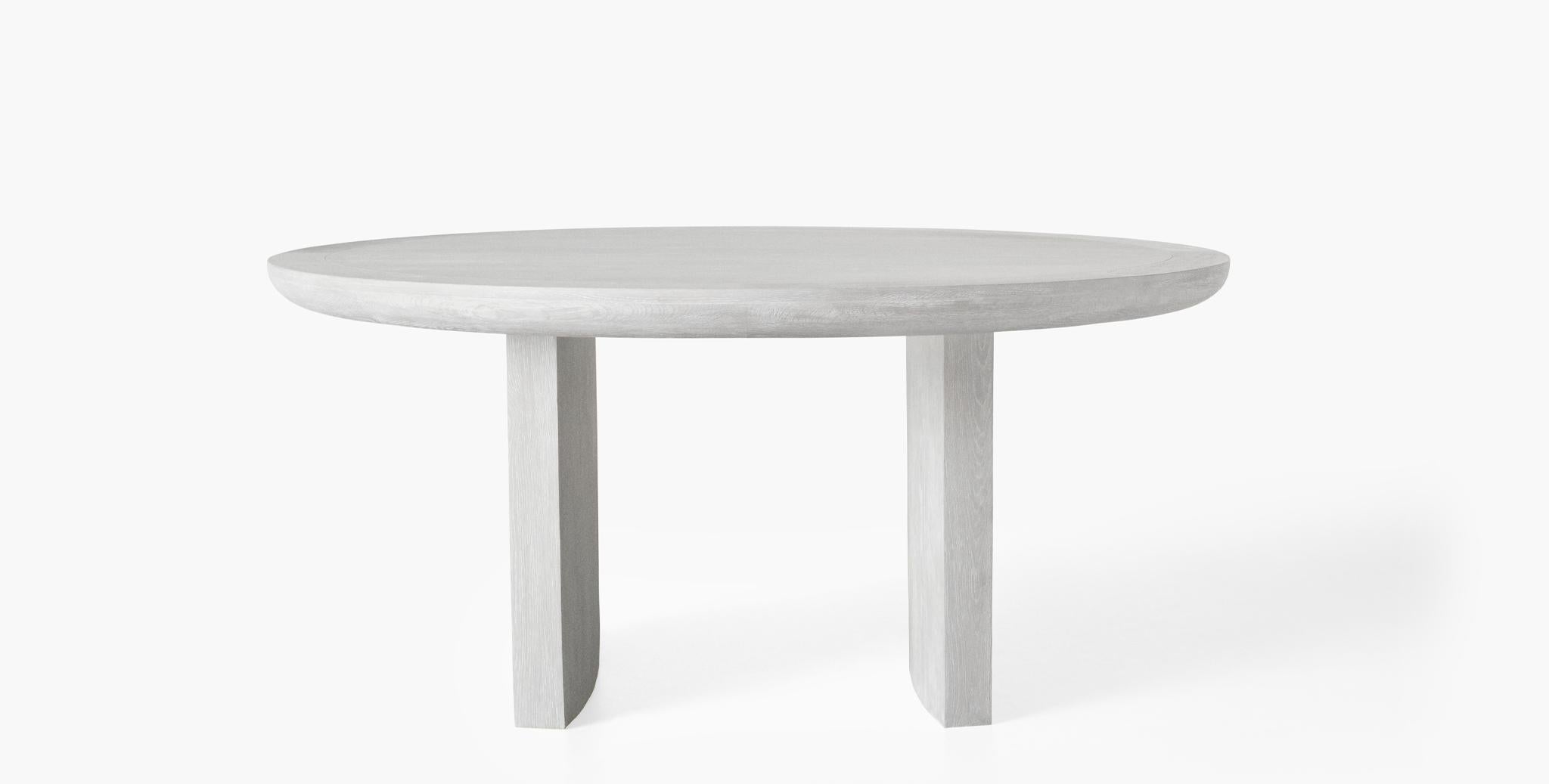 For Sale: White (Cloudy Grey Cerused) Ben Soleimani Rives Dining Table 2