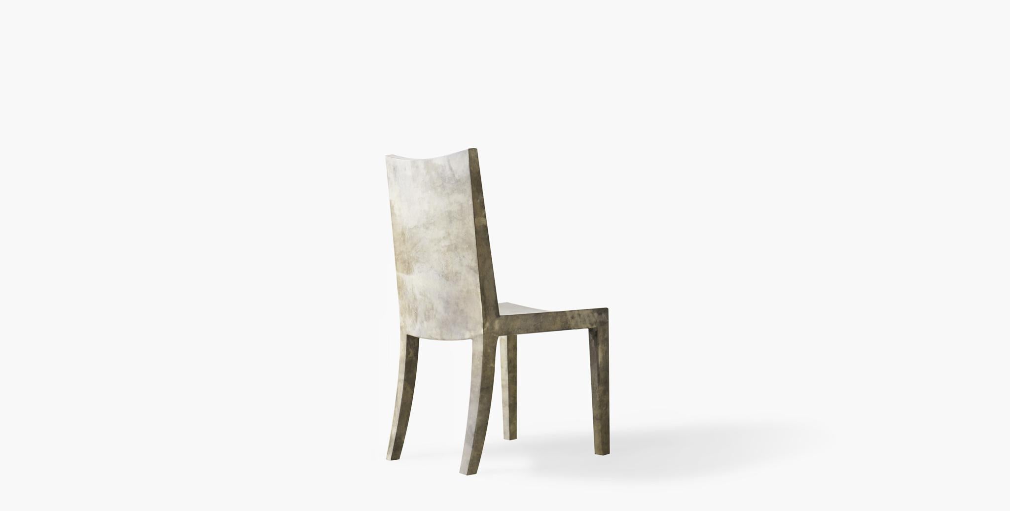 For Sale: Gray (Grey Parchment) Ben Soleimani Pergamo Dining Chair 4