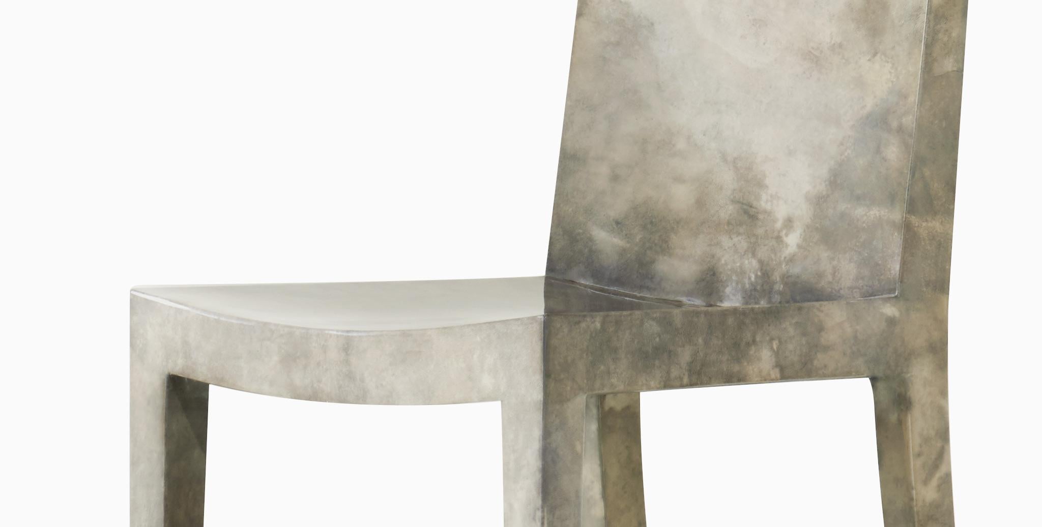 For Sale: Gray (Grey Parchment) Ben Soleimani Pergamo Dining Chair 5