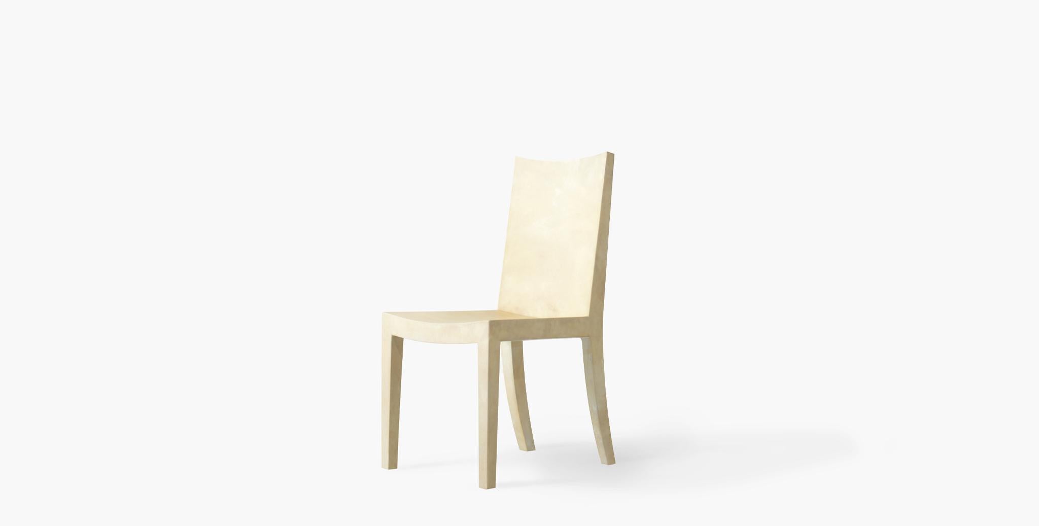 For Sale: Beige (Natural Parchment) Ben Soleimani Pergamo Dining Chair