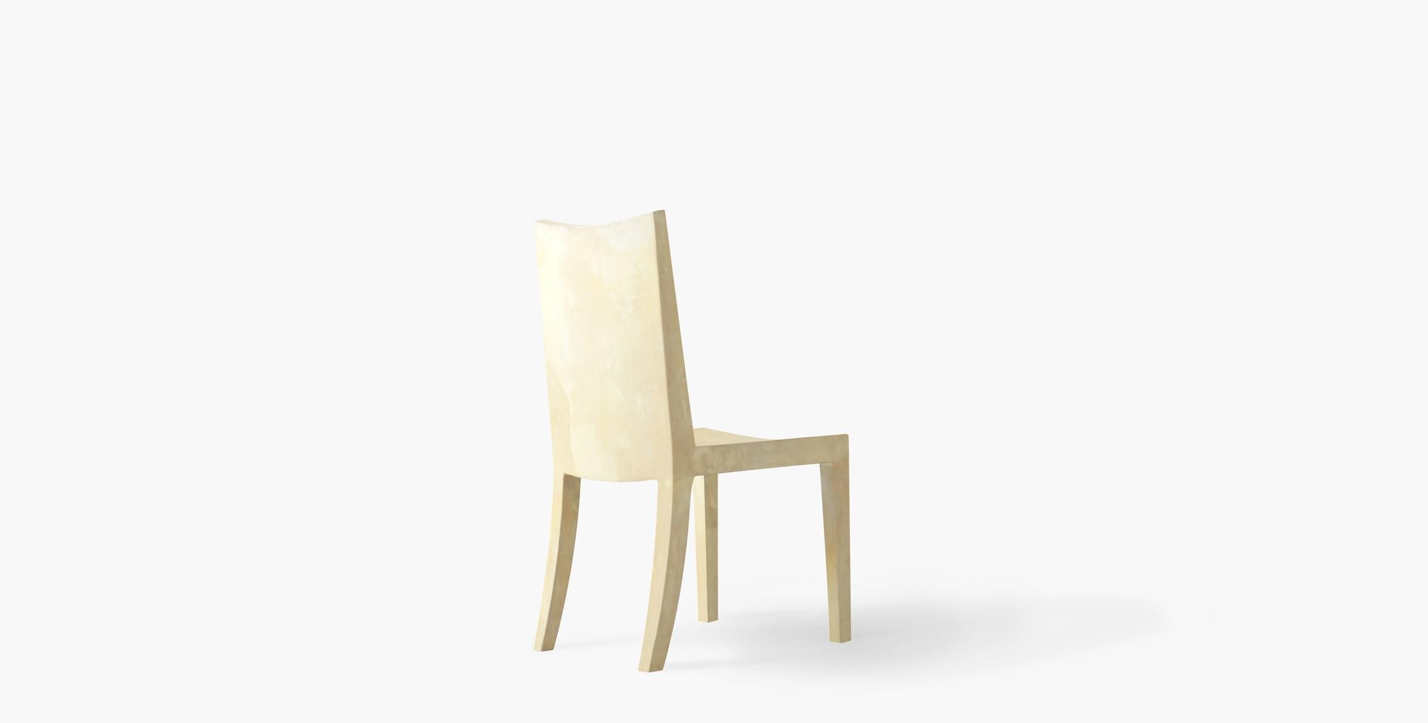 For Sale: Beige (Natural Parchment) Ben Soleimani Pergamo Dining Chair 4